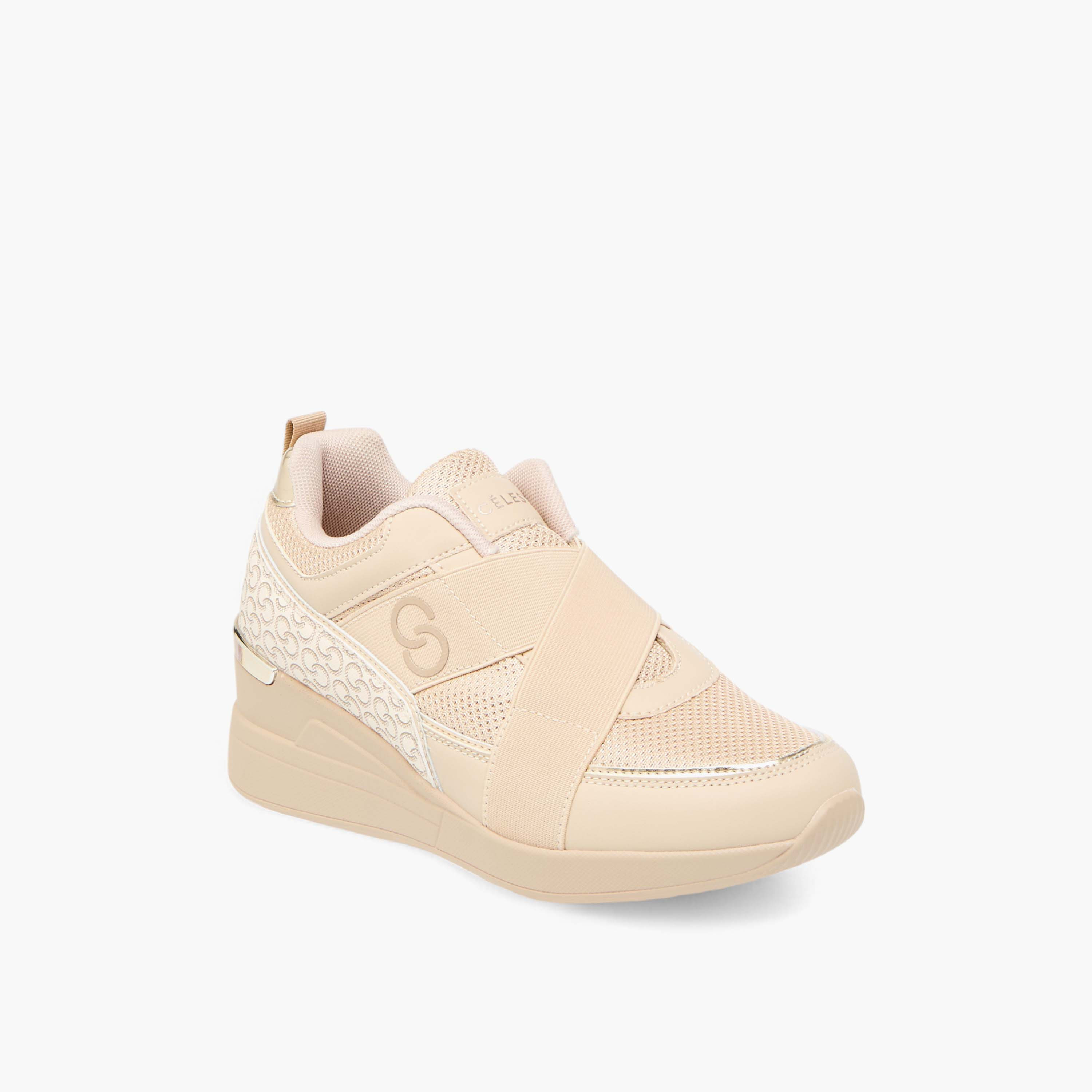 حذاء سنيكرز سهل الارتداء بكعب ويدج وطبعات مونوجرام للنساء من سيليست-women-shoes-sneakers-image-2