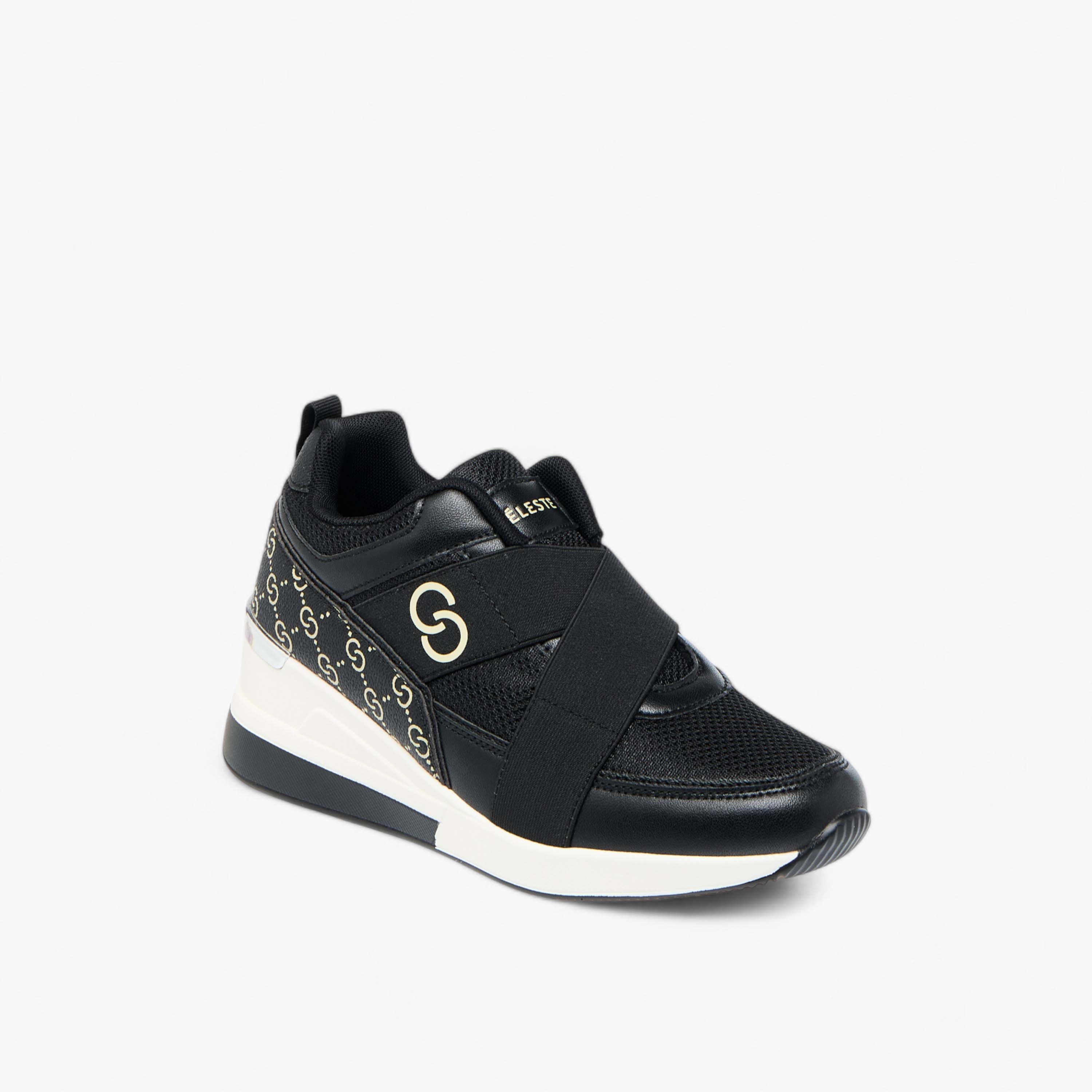 حذاء سنيكرز سهل الارتداء بكعب ويدج وطبعات مونوجرام للنساء من سيليست-women-shoes-sneakers-image-2