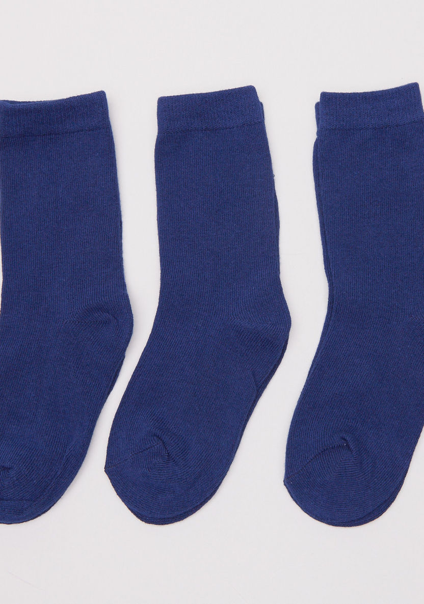 Juniors Solid Crew Length Socks - Set of 3-Socks-image-0