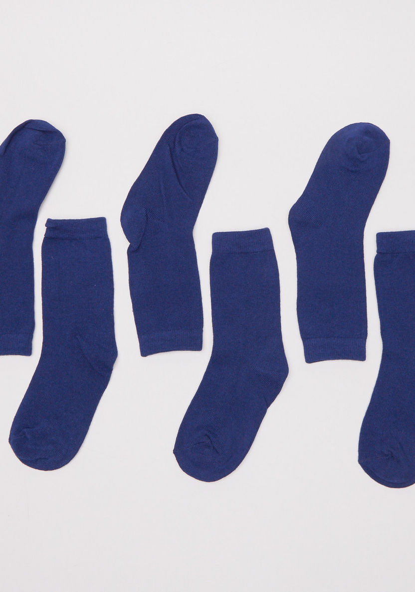 Juniors Solid Crew Length Socks - Set of 3-Socks-image-1