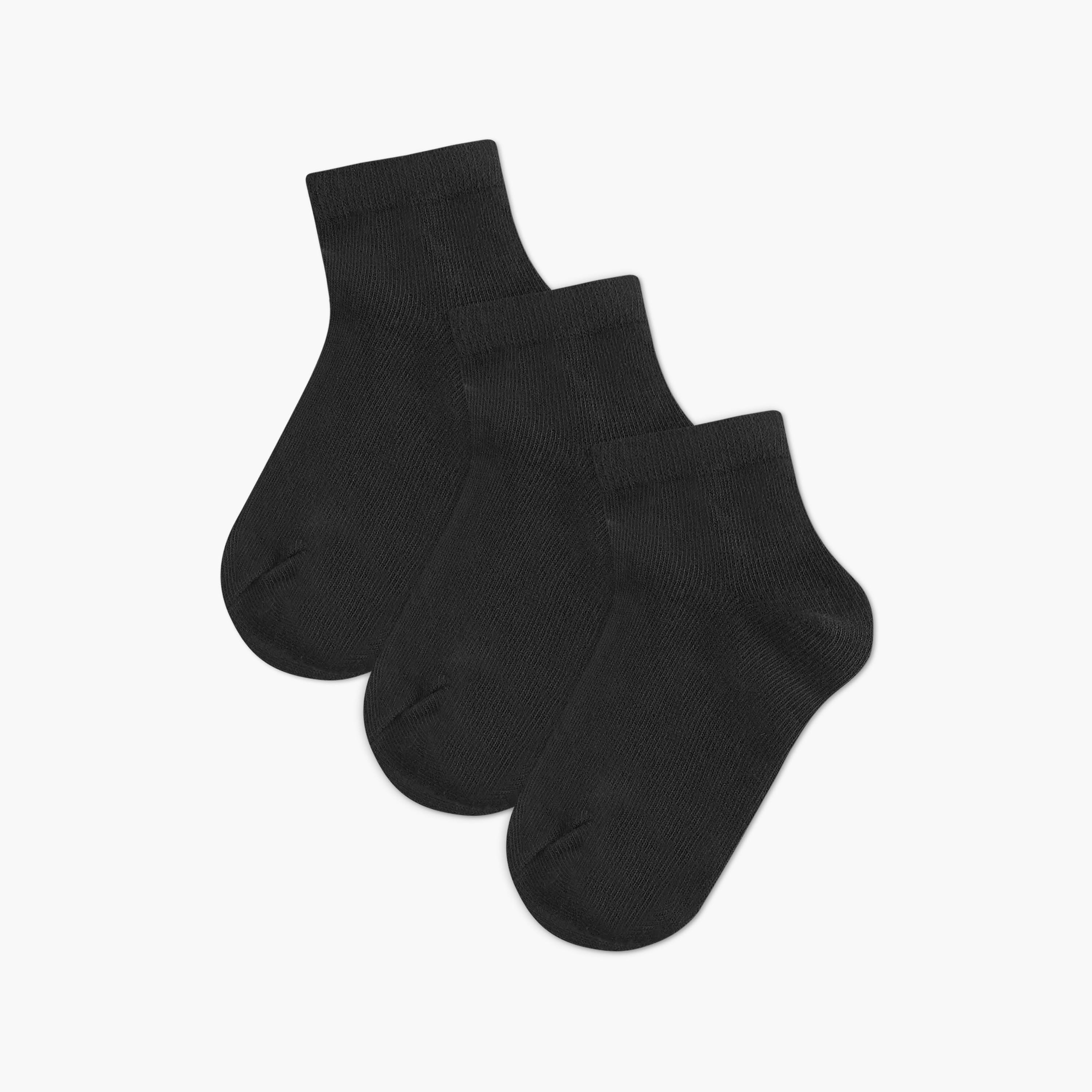 Juniors Solid Ankle Length Socks - Set of 3-baby-boys-accessories-socks-image-1