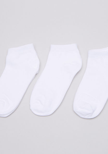 Juniors Solid Ankle Socks - Set of 3-Socks-image-0
