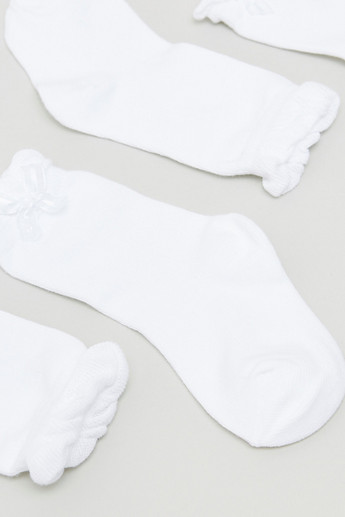 Juniors Solid Socks with Bow Accent - Pack of 3