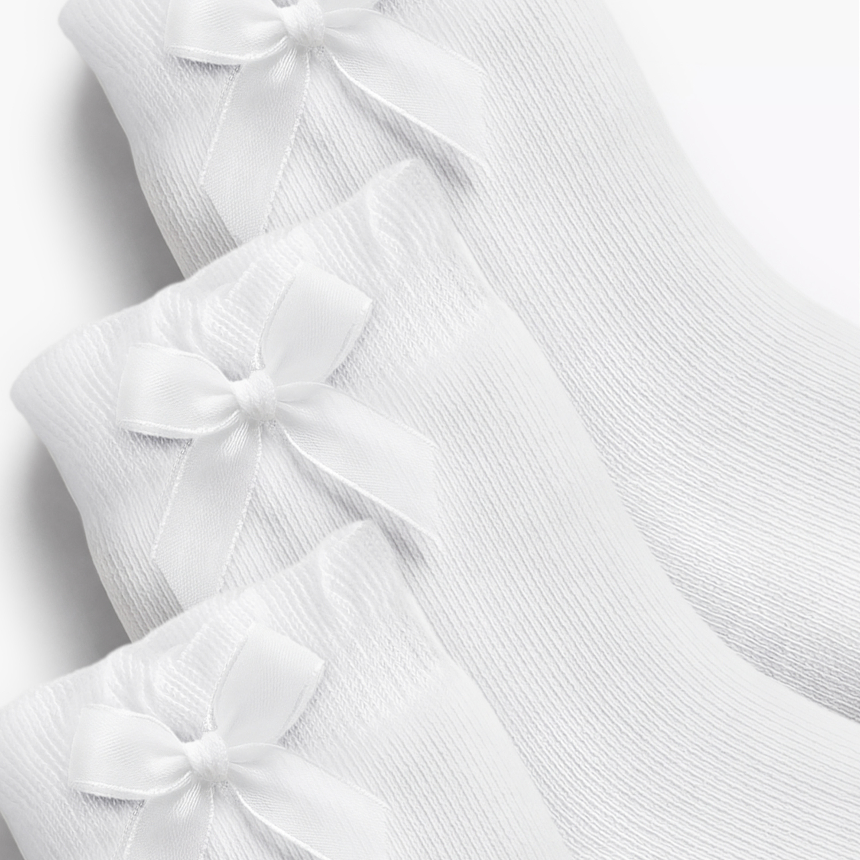 Juniors Solid Socks with Bow Accent - Pack of 3-baby-girls-accessories-socks-image-4