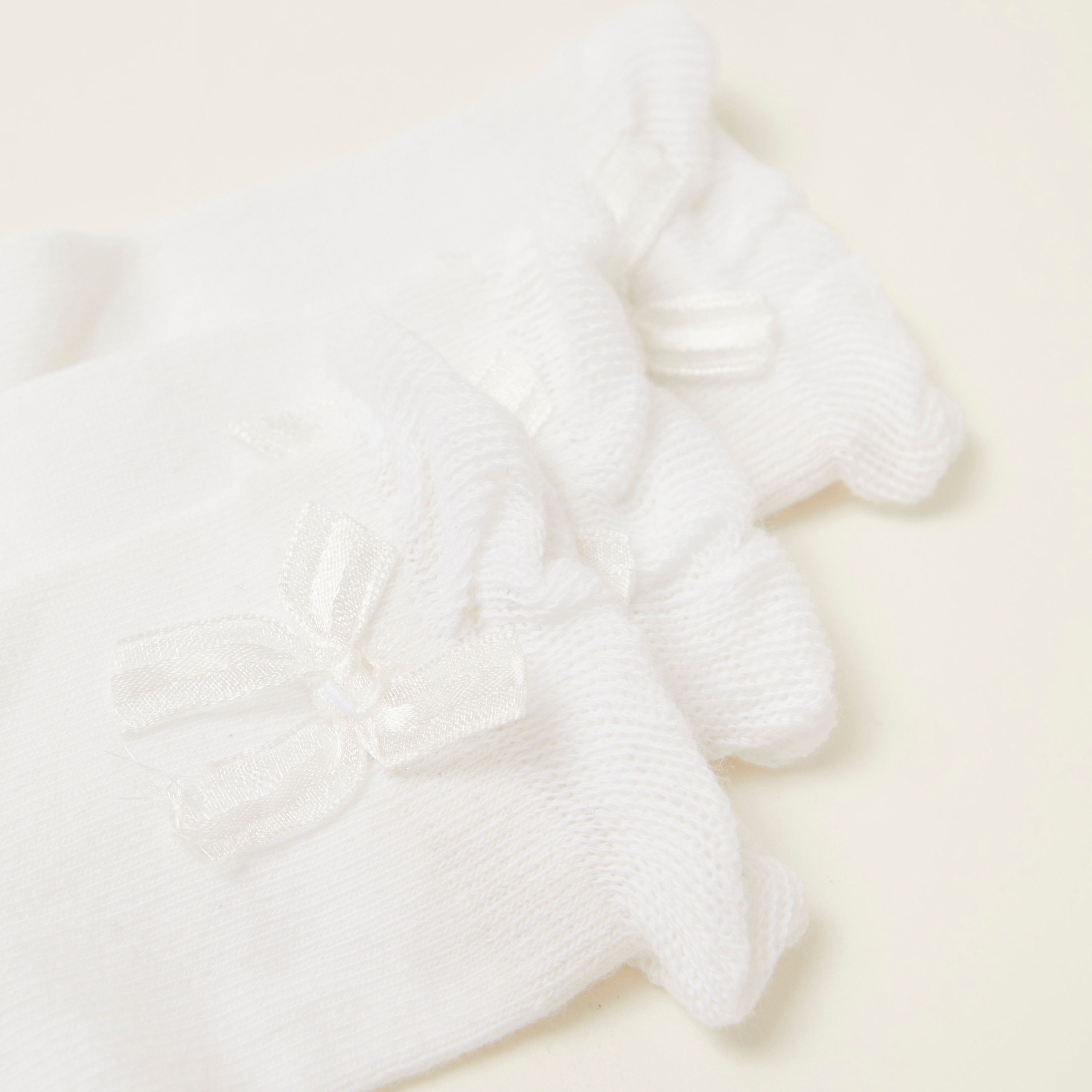 Juniors Solid Socks with Bow Accent - Pack of 3-girls-accessories-socks-image-3