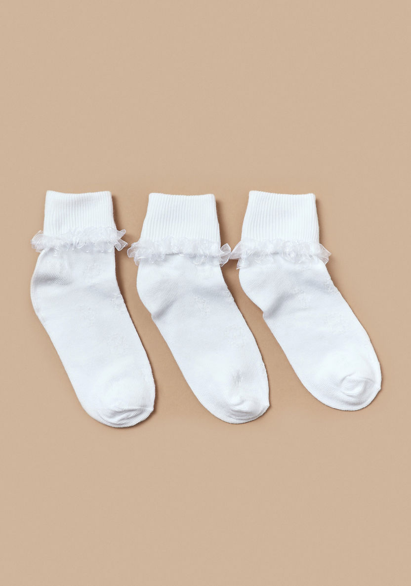 Juniors Basic Socks with Ruffles - Set of 3-Socks-image-0