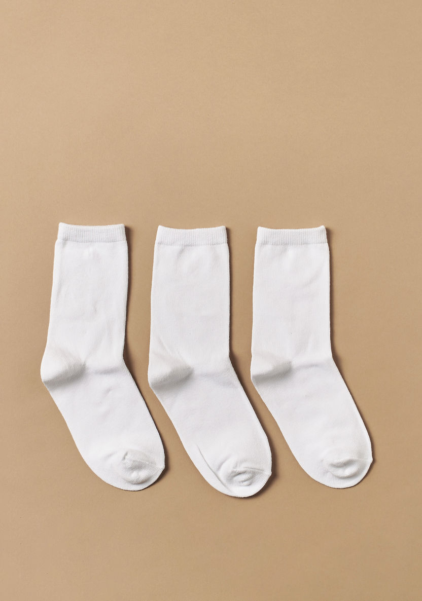 Juniors Ribbed Ankle Socks - Set of 3-Socks-image-0