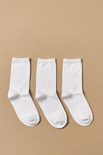 Juniors Ribbed Ankle Socks - Set of 3