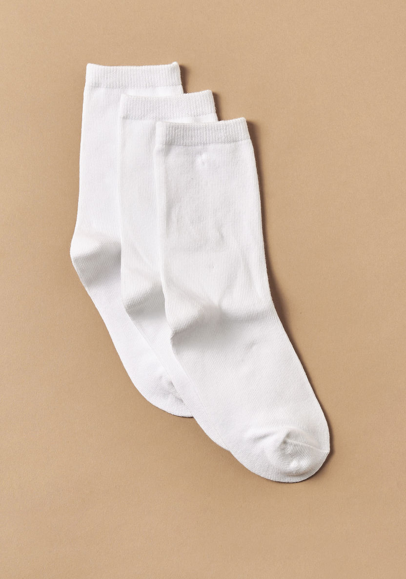 Juniors Ribbed Ankle Socks - Set of 3-Socks-image-1