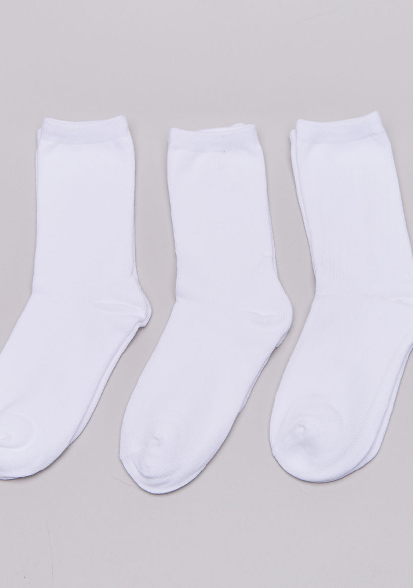 Juniors Ribbed Ankle Socks - Set of 3-Socks-image-0