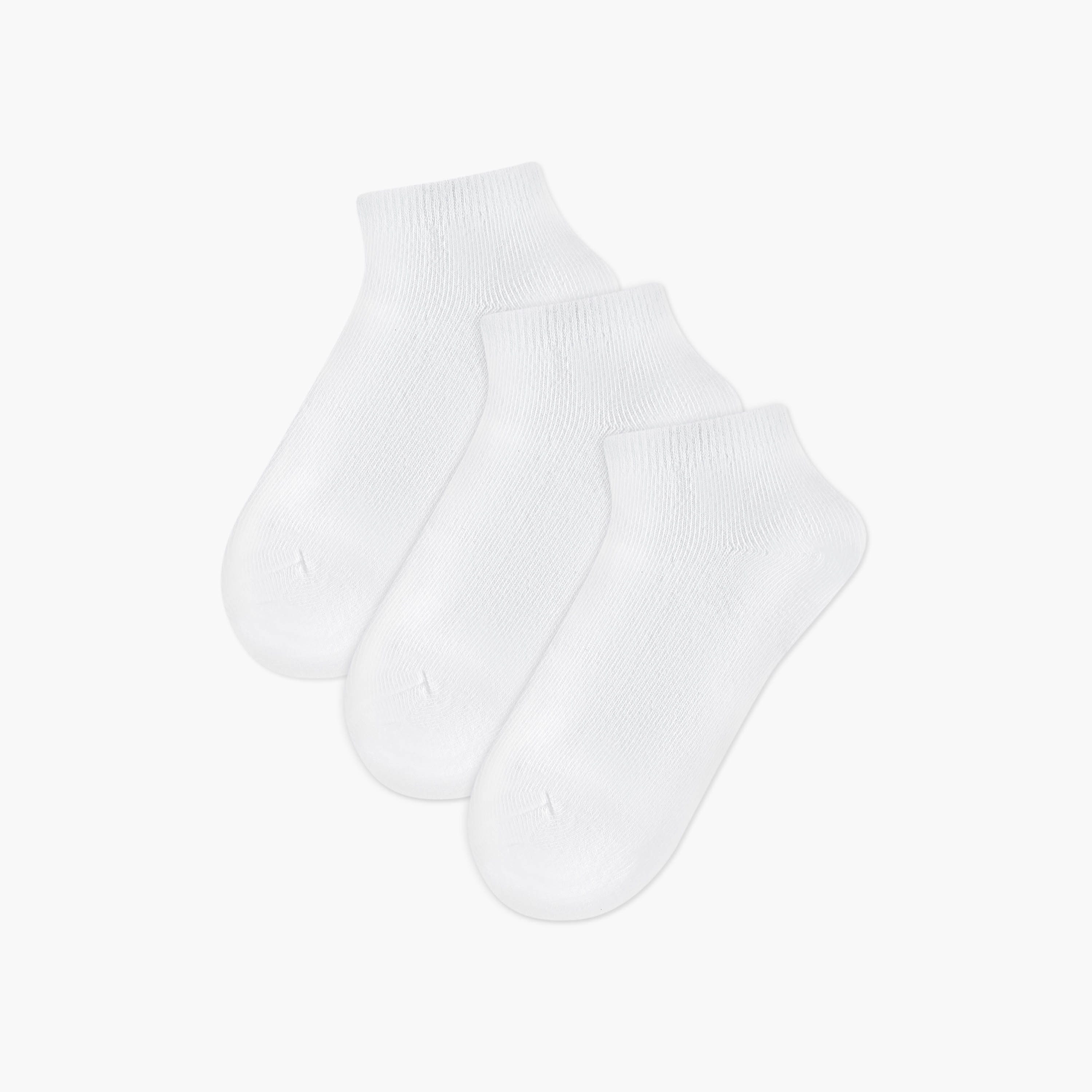 جوارب قطنية سادة من جونيورز - طقم من 3 أزواج-girls-accessories-socks-image-1