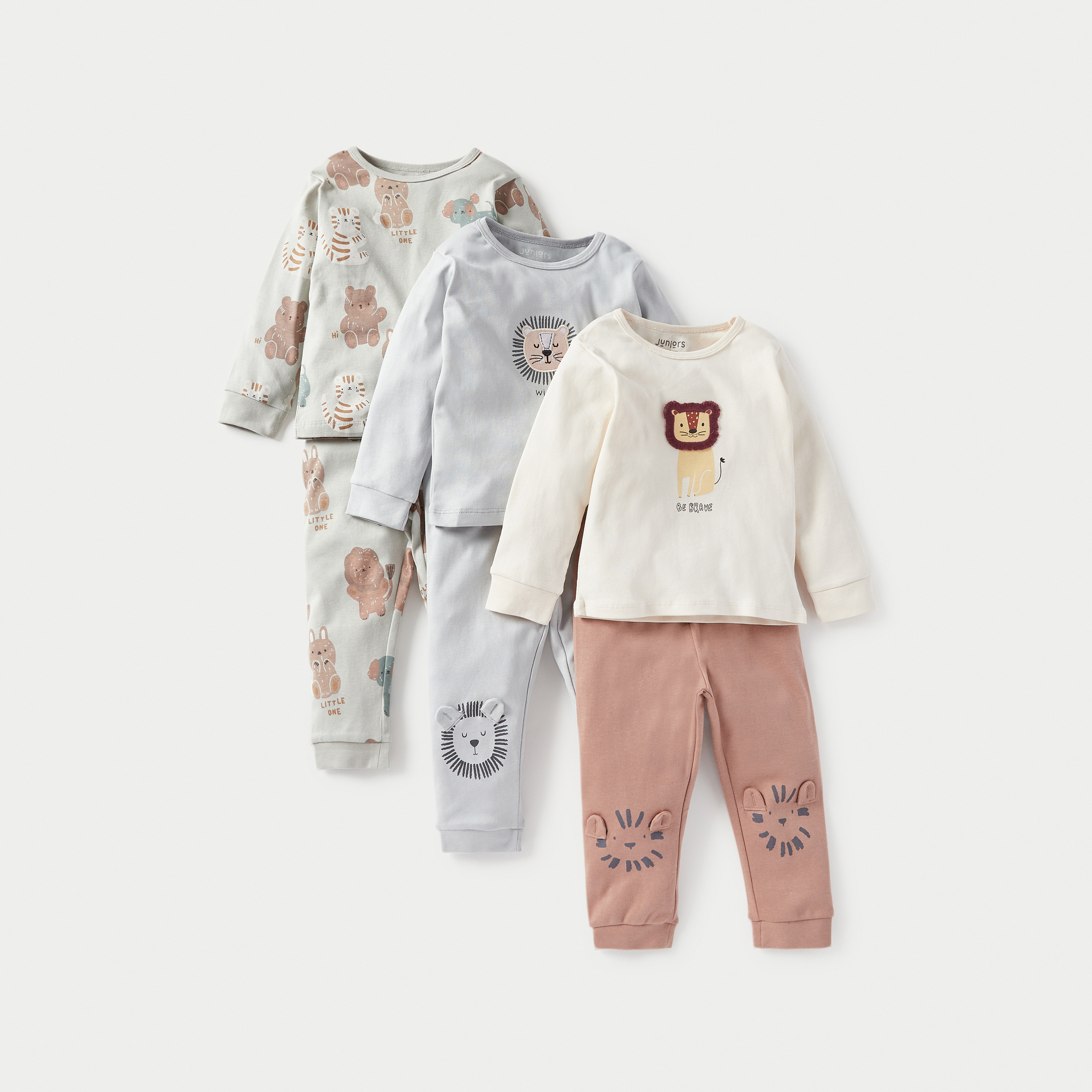 Juniors Animal Print T-shirt and Pyjama Set-baby-boys-clothing-nightwear-pyjamasets-image-1