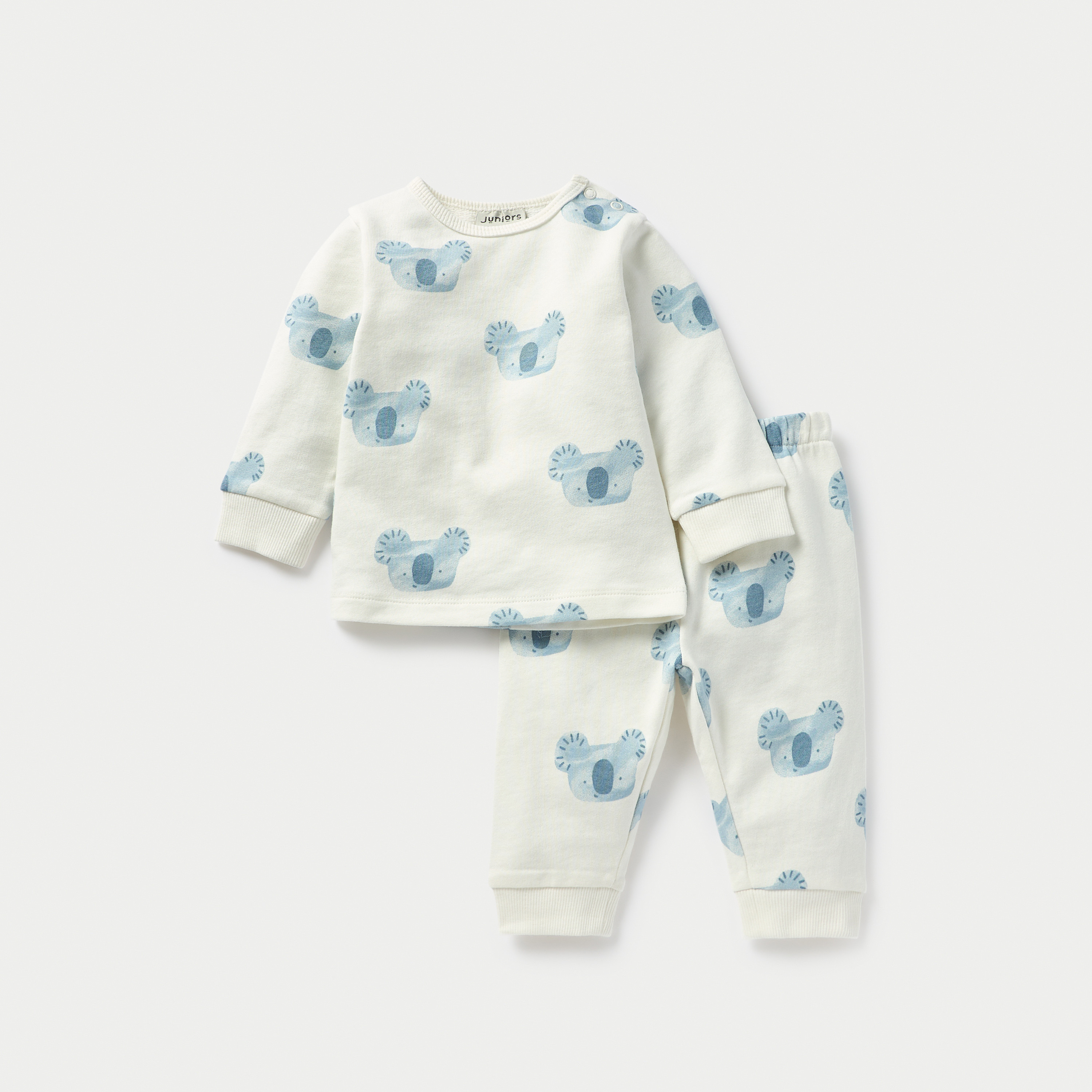 Juniors All-Over Koala Print Long Sleeves T-shirt and Elasticated Pyjama Set-baby-boys-clothing-nightwear-pyjamasets-image-2