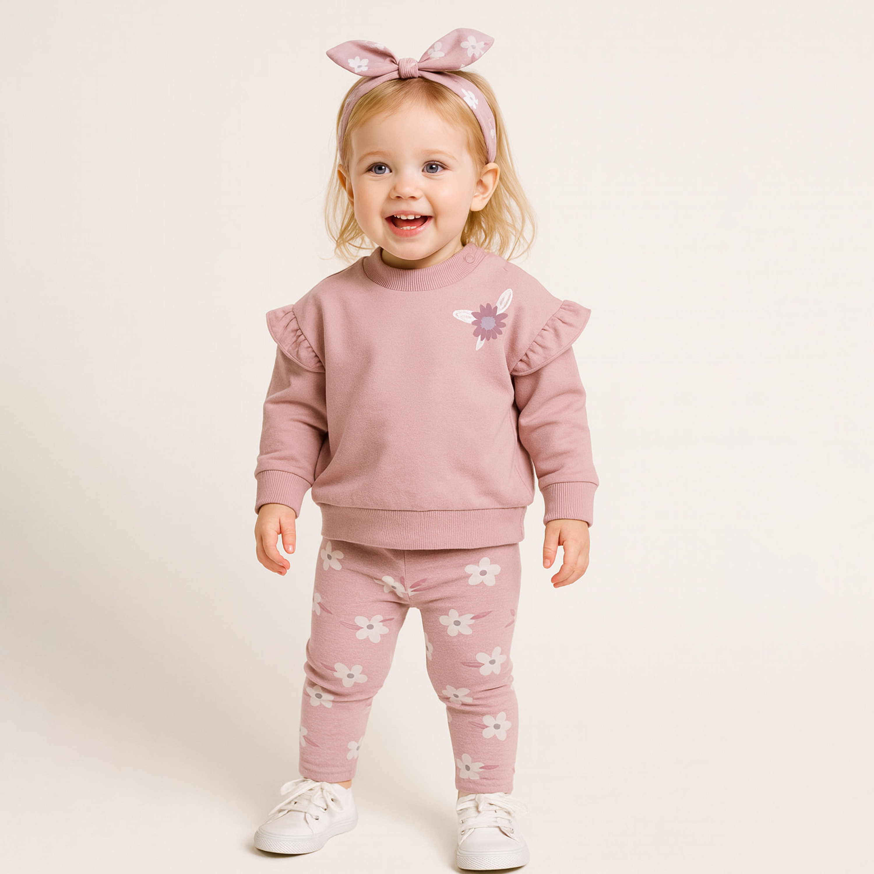 Dirkje 3-Piece Printed Sweatshirt, Legging & Headband Sets-girls-clothing-winterwear-setsandcoords-image-1