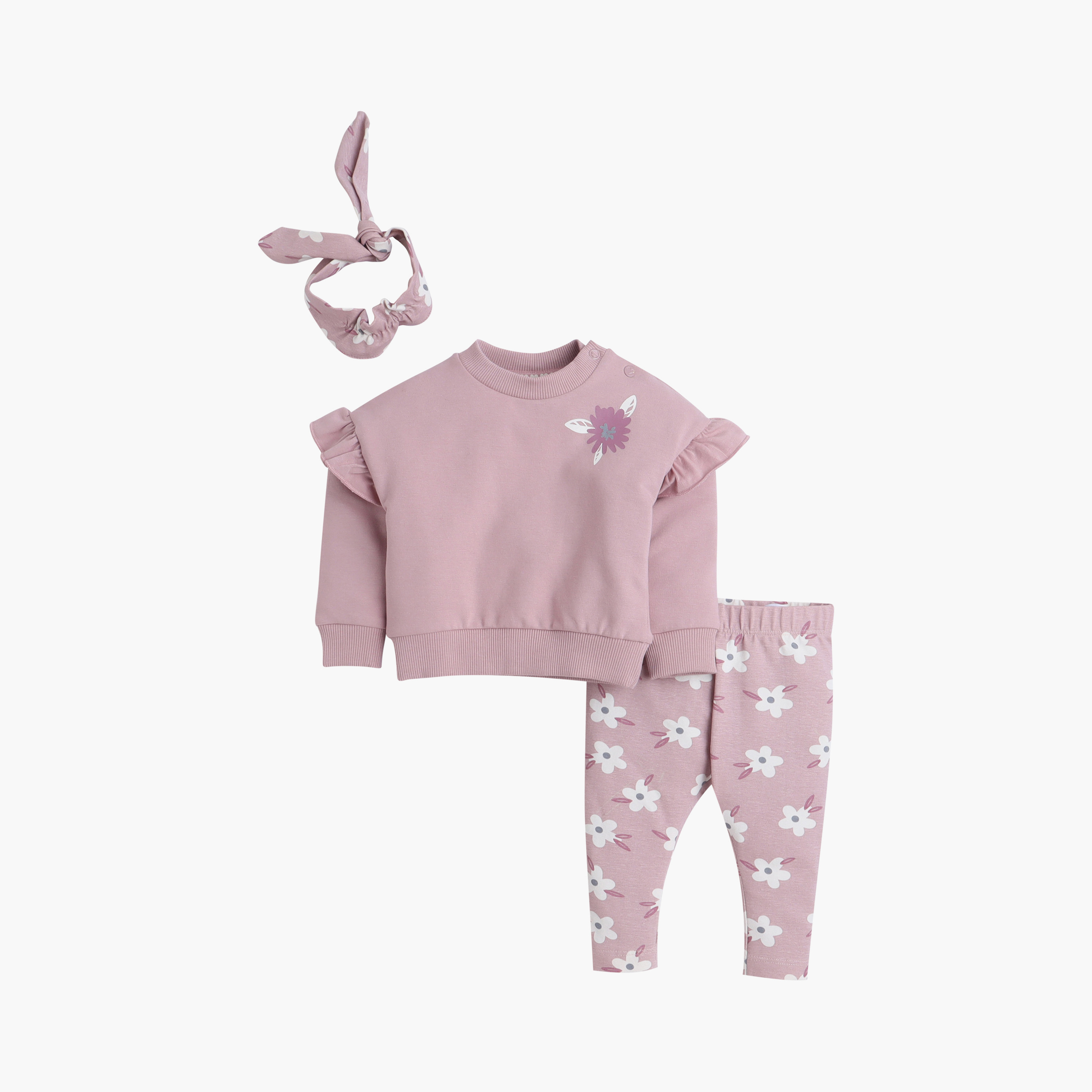 Dirkje 3-Piece Printed Sweatshirt, Legging & Headband Sets-girls-clothing-winterwear-setsandcoords-image-2