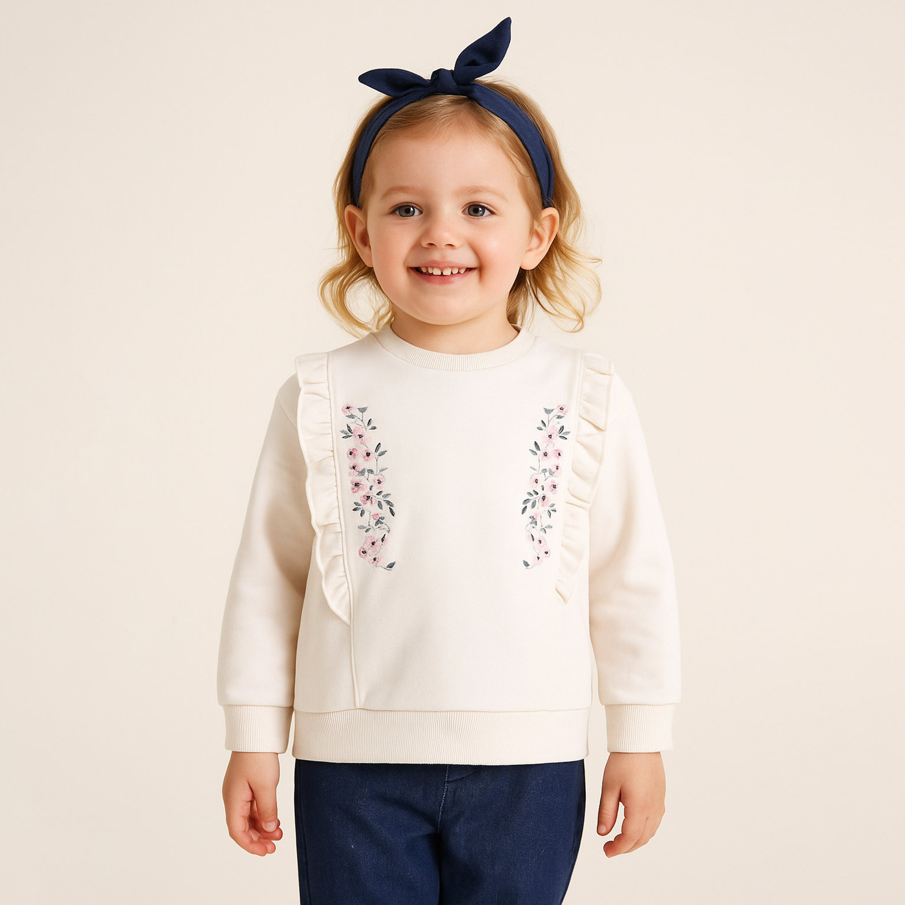 Dirkje 3-Piece Printed Sweatshirt, Headband with Pants-baby-girls-clothing-setsandcoords-image-4