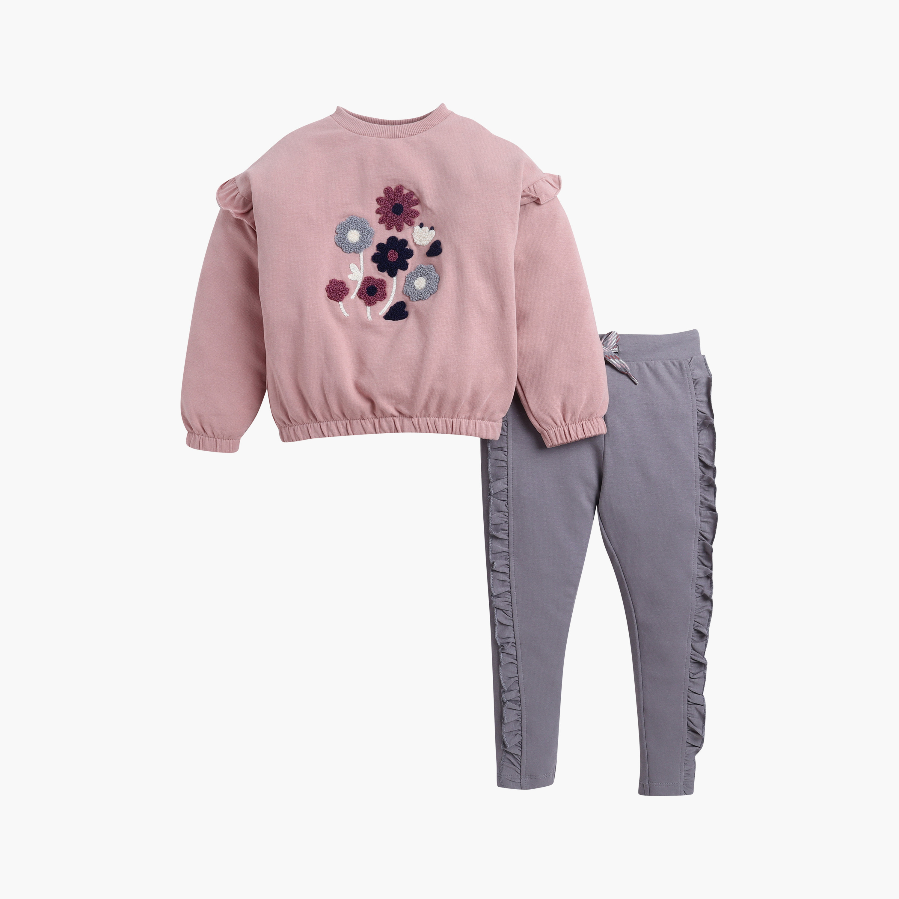 طقم من قطعتين سويت شيرت وبنطلون ليجينج بطبعة من قماش الشنيل من ديركيه-girls-clothing-winterwear-setsandcoords-image-2