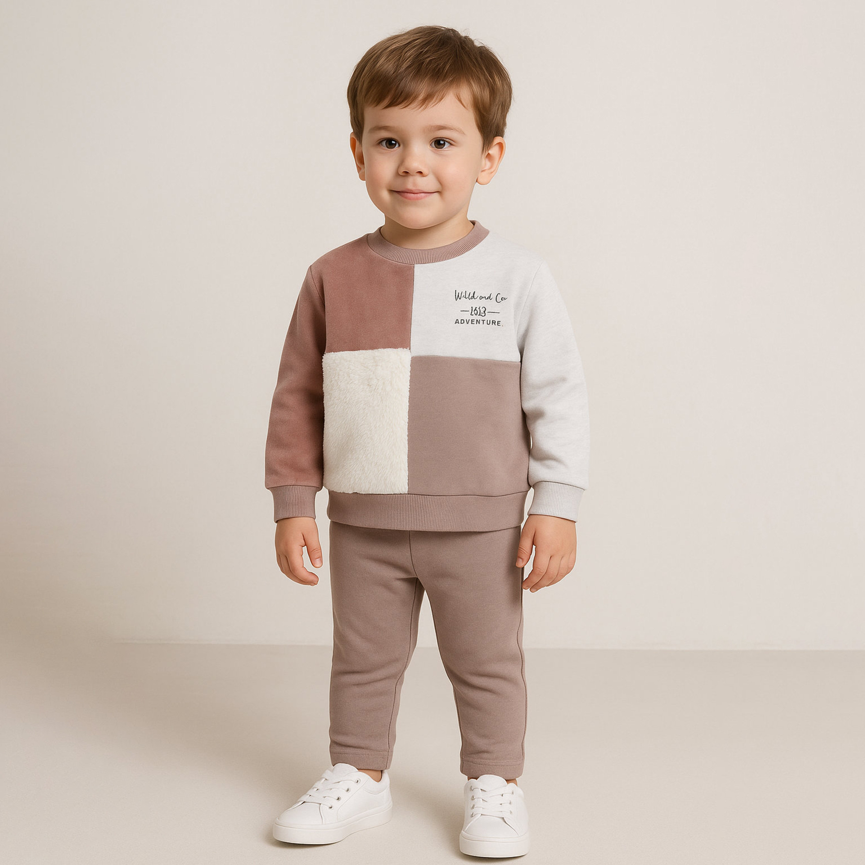 Dirkje 2-Piece Adventure Panel Printed Sweatshirt with Pants-baby-boys-clothing-winterwear-setsandcoords-image-1