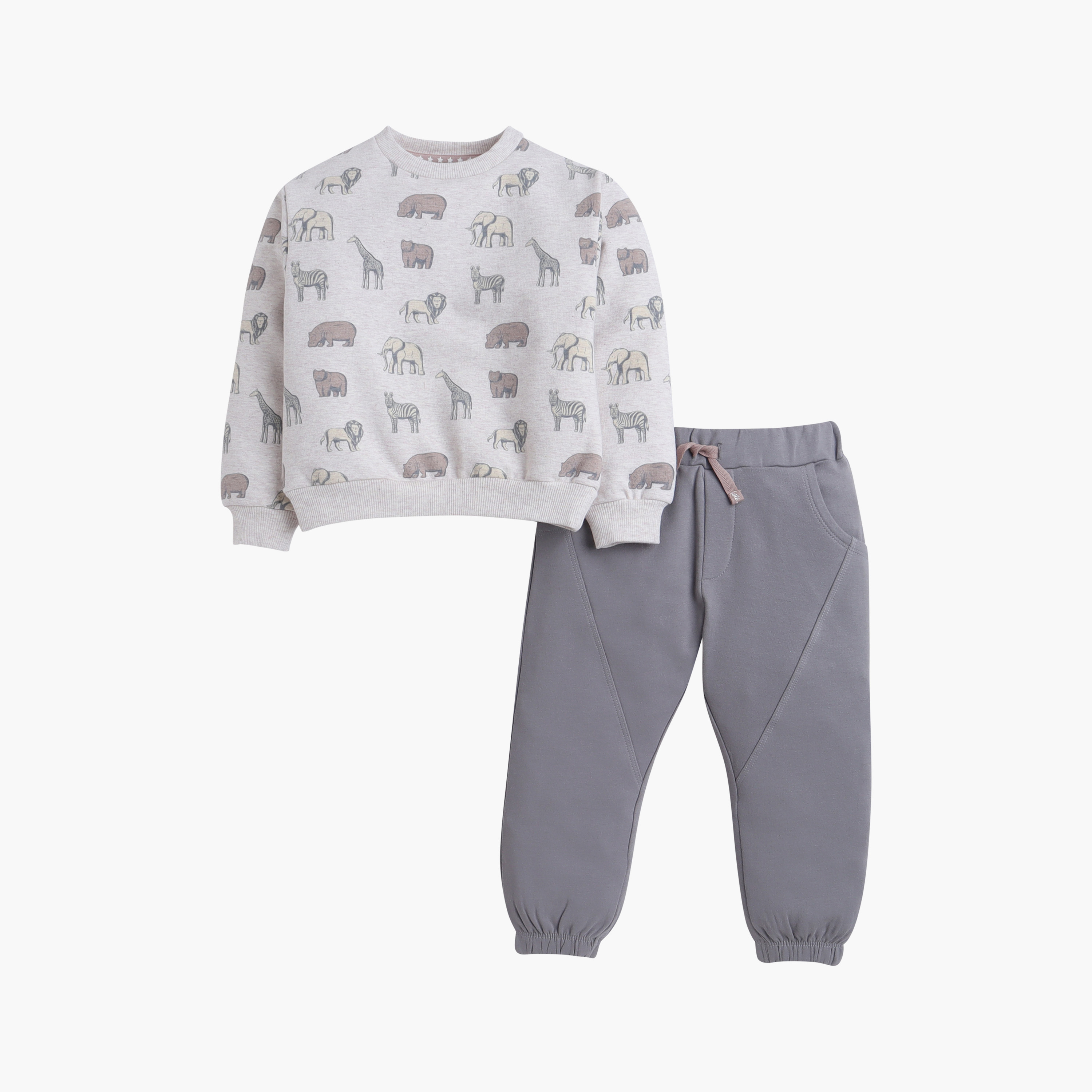 Dirkje 2-Piece Safari Printed Sweatshirt with Pants-boys-clothing-setsandcoords-image-2