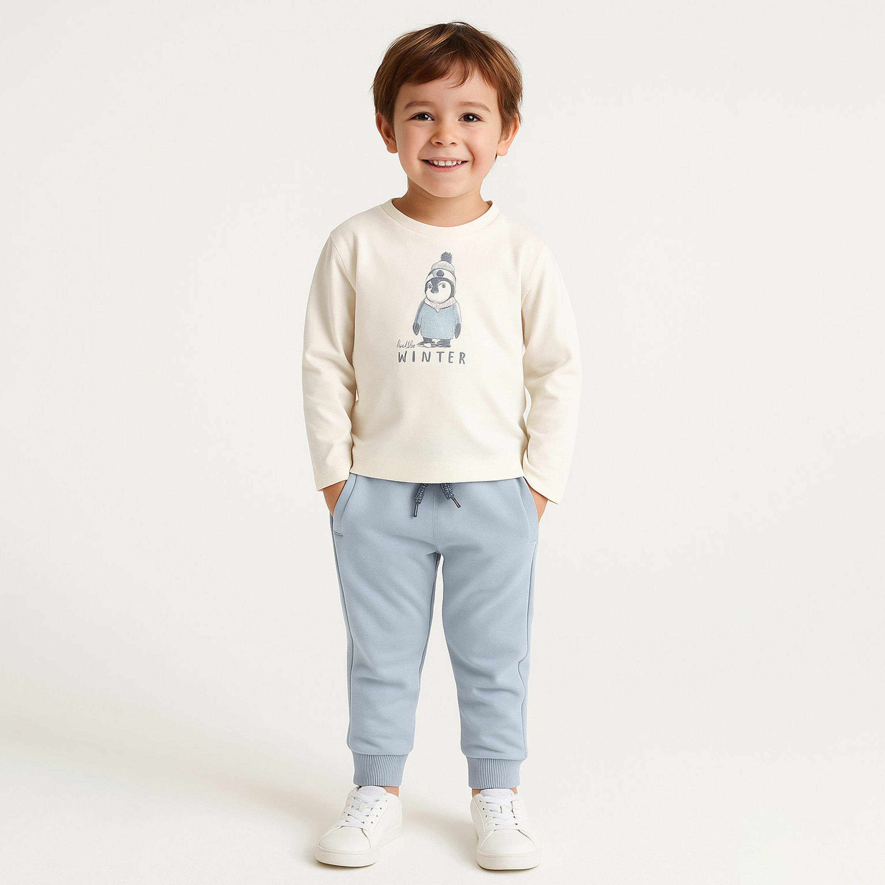 Dirkje 2-Piece Penguin Printed T-shirt with Pants-baby-boys-clothing-winterwear-setsandcoords-image-3