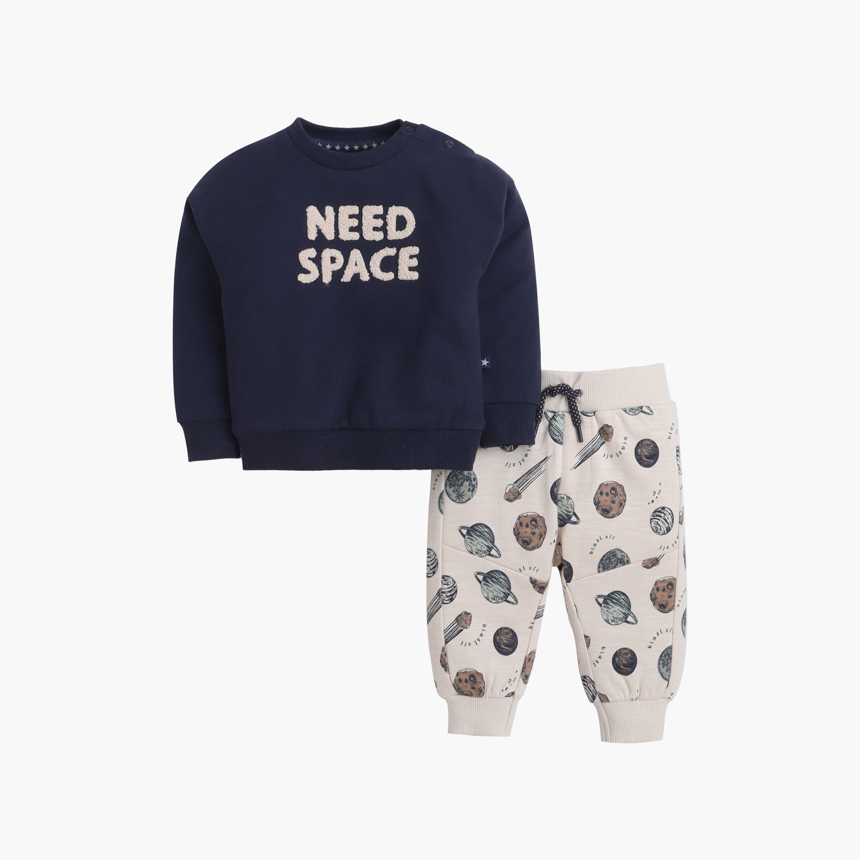 Dirkje 2-Piece Need Space Printed Sweatshirt & Jogger Sets-baby-boys-clothing-winterwear-setsandcoords-image-2