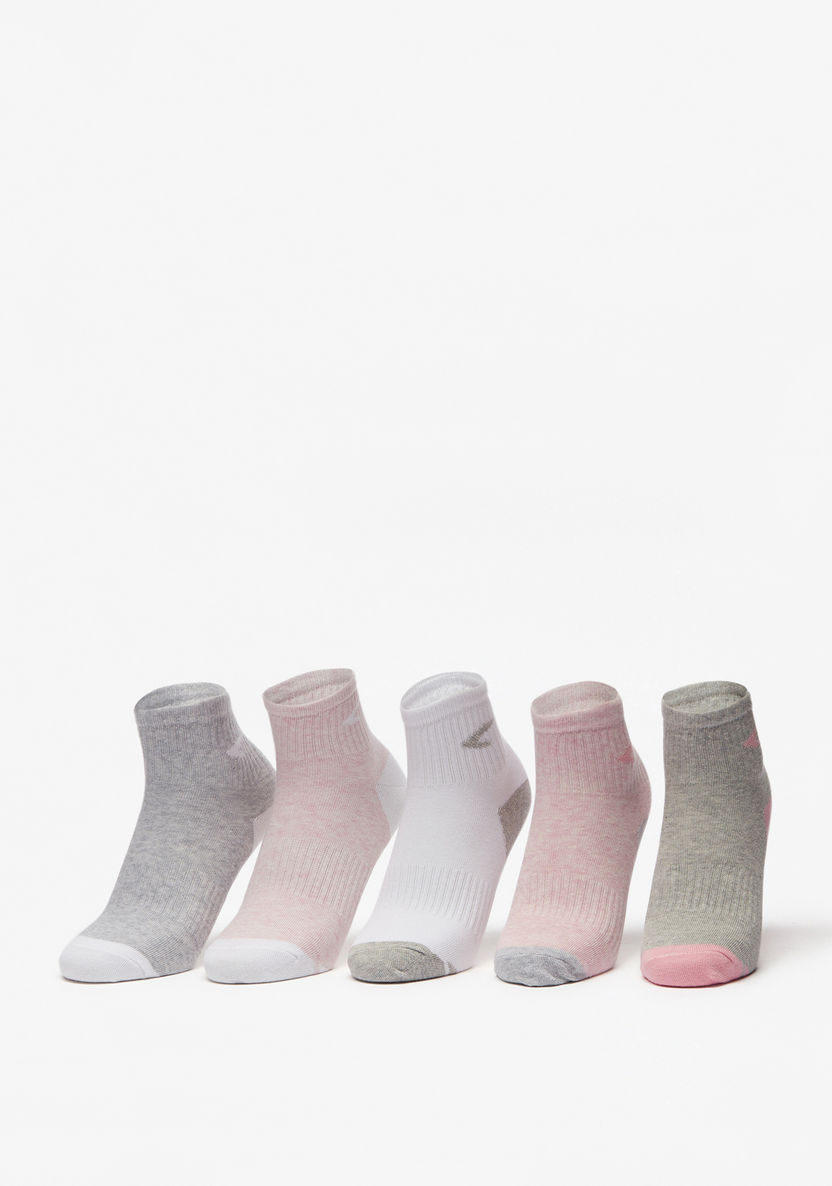 Dash Textured Crew Length Socks - Set of 5-Girl%27s Socks & Tights-image-0