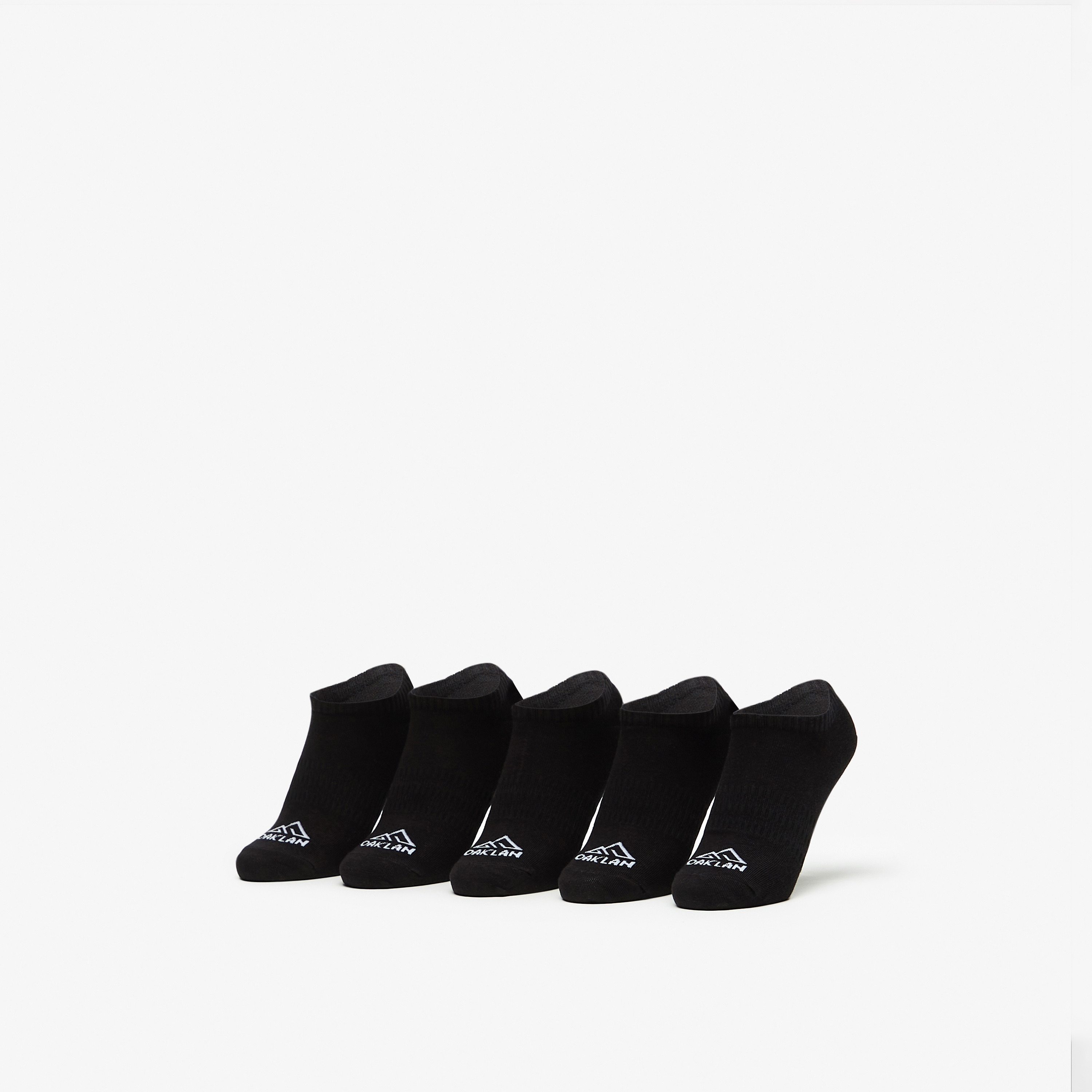 OAKLAN Logo Print Ankle Length Sports Socks - Set of 5-women-socksandstockings-image-1