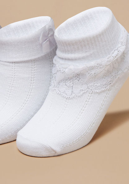 Textured Ankle Length Socks - Set of 3-Girl%27s Socks & Tights-image-1