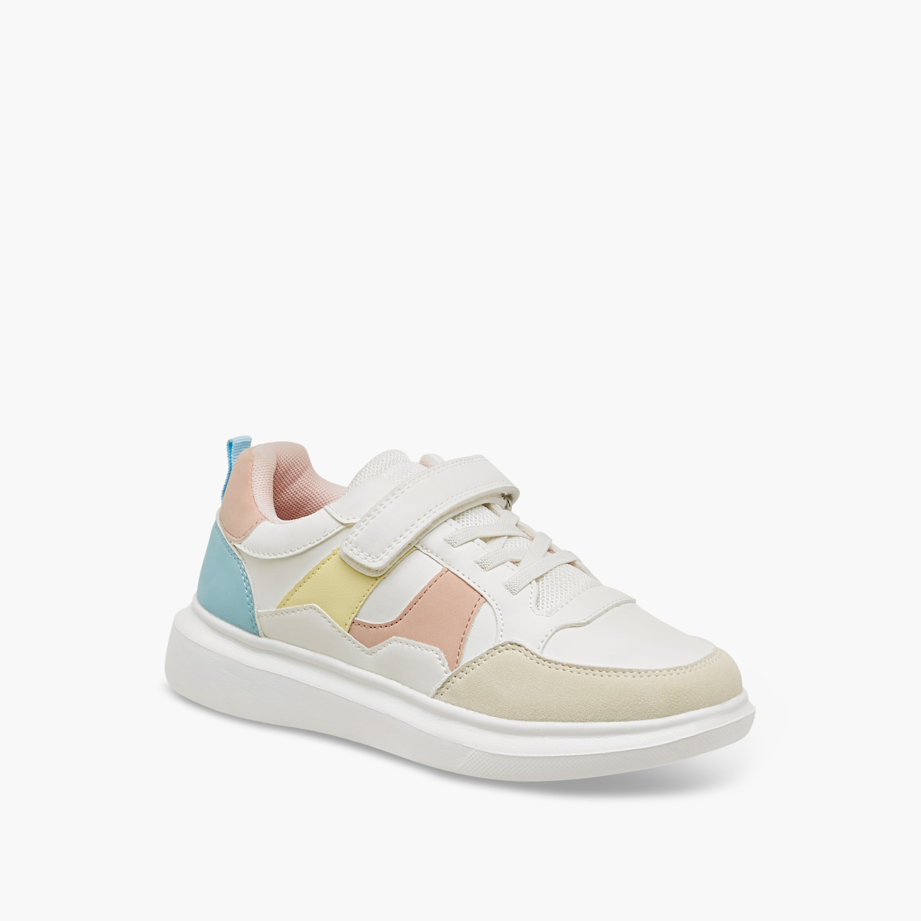 Little Missy Colourblock Sneakers with Hook and Loop Closure-girls-shoes-sneakers-image-2