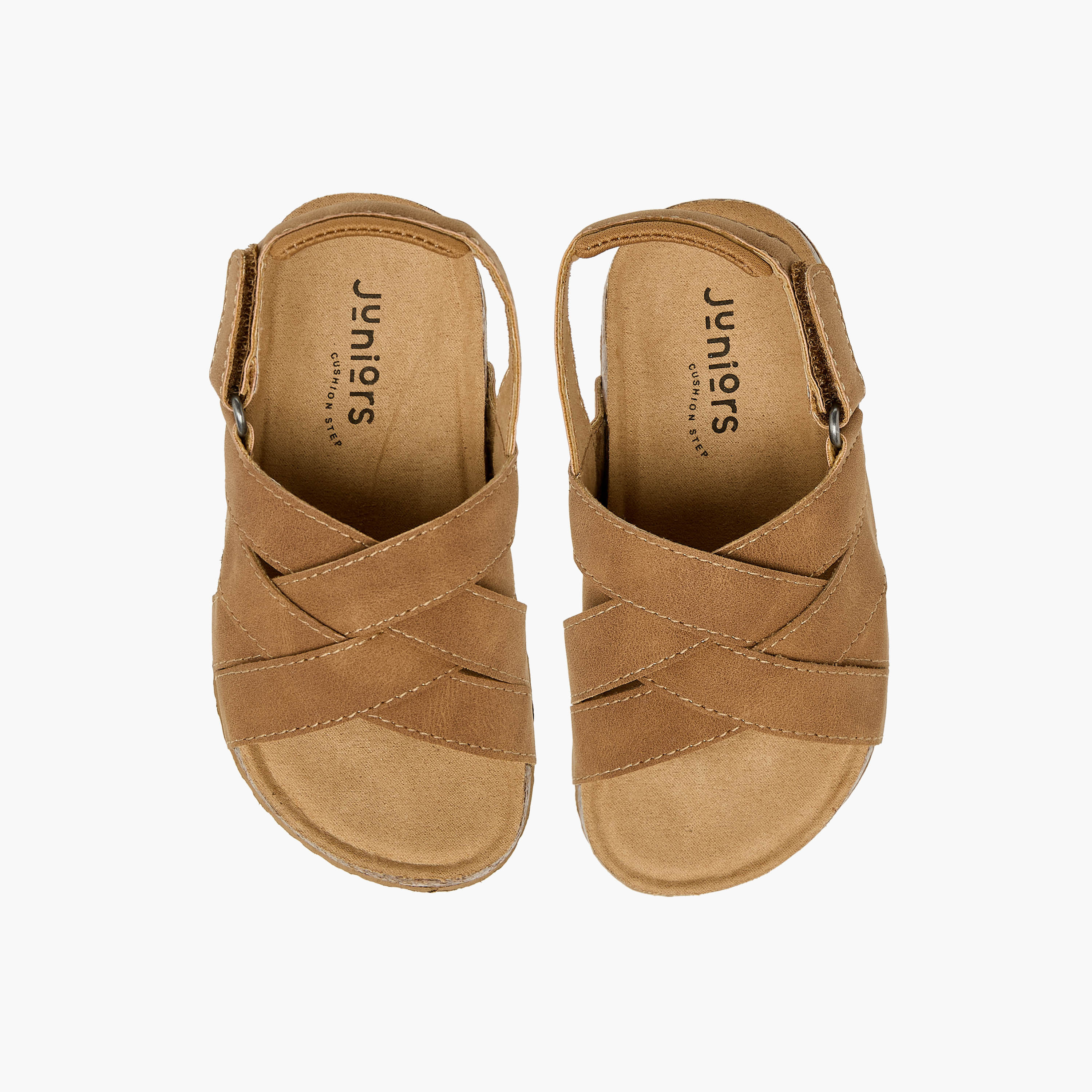 Juniors Boys Cross Strap Hook & Loop Sandals-boys-shoes-sandals-image-1