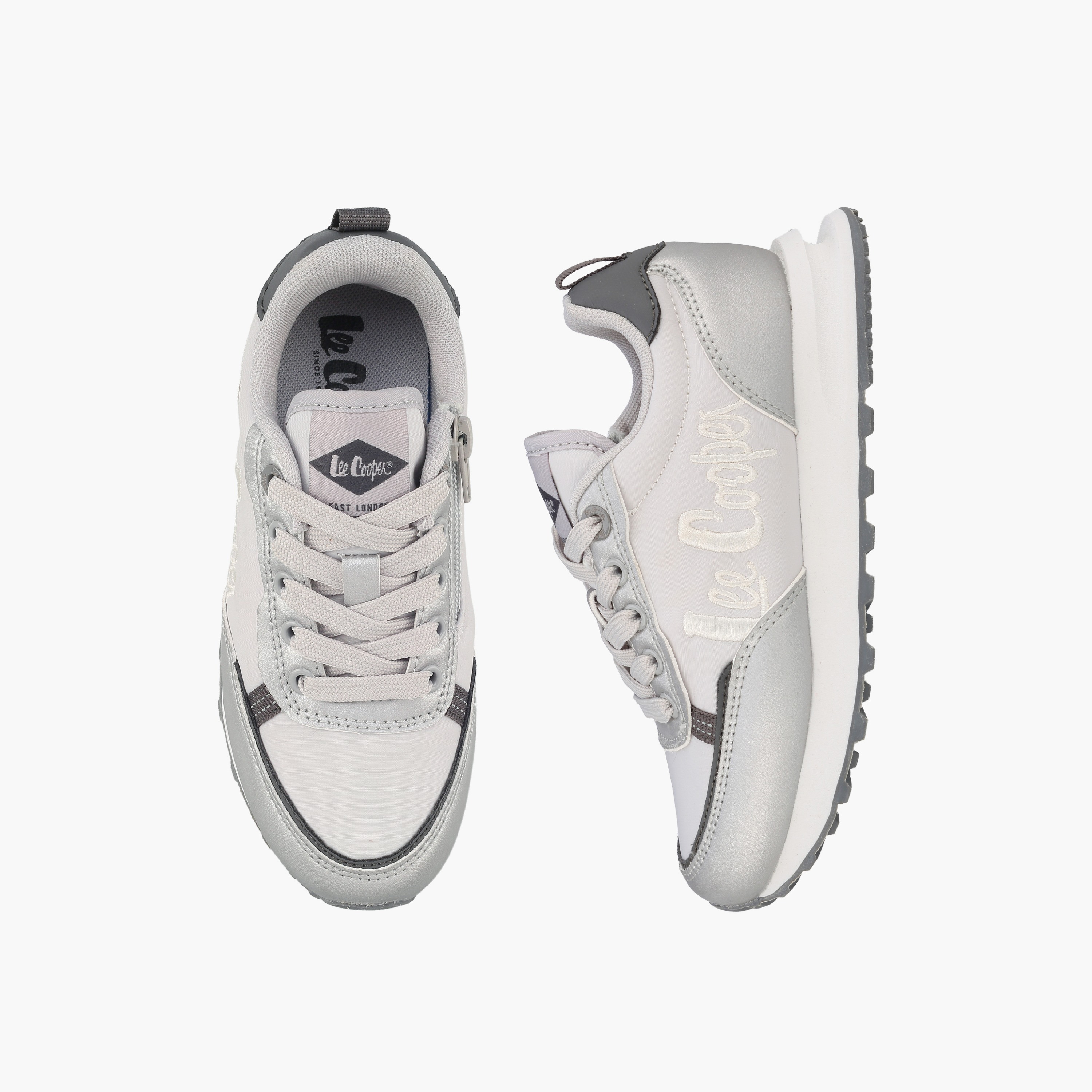 Lee Cooper Girls Panelled Lace-Up Ankle Sneakers-girls-shoes-sneakers-image-1