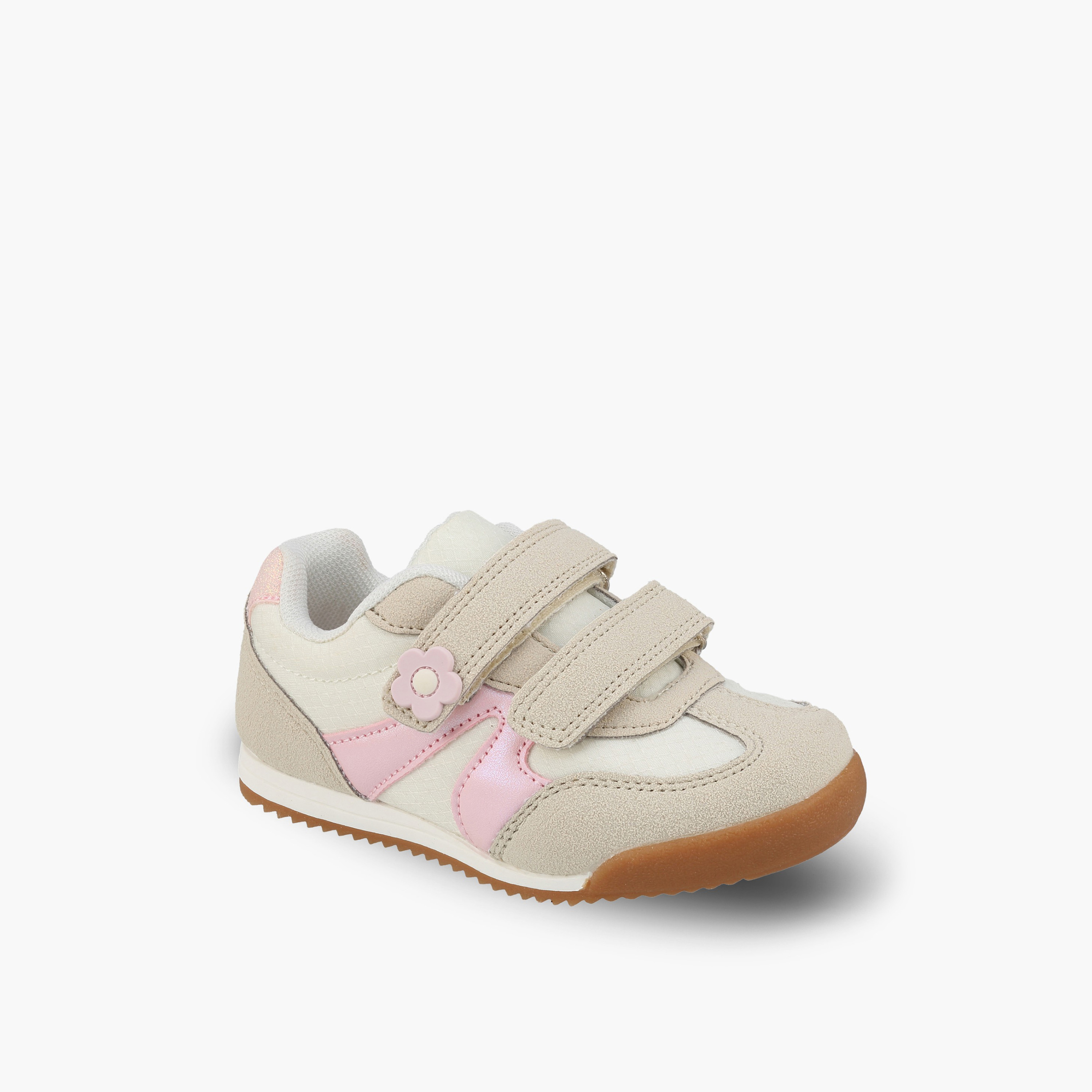 حذاء سنيكرز بشريط إغلاق لاصق وزينة زهور للبنات من جونيورز-girls-shoes-sneakers-image-2