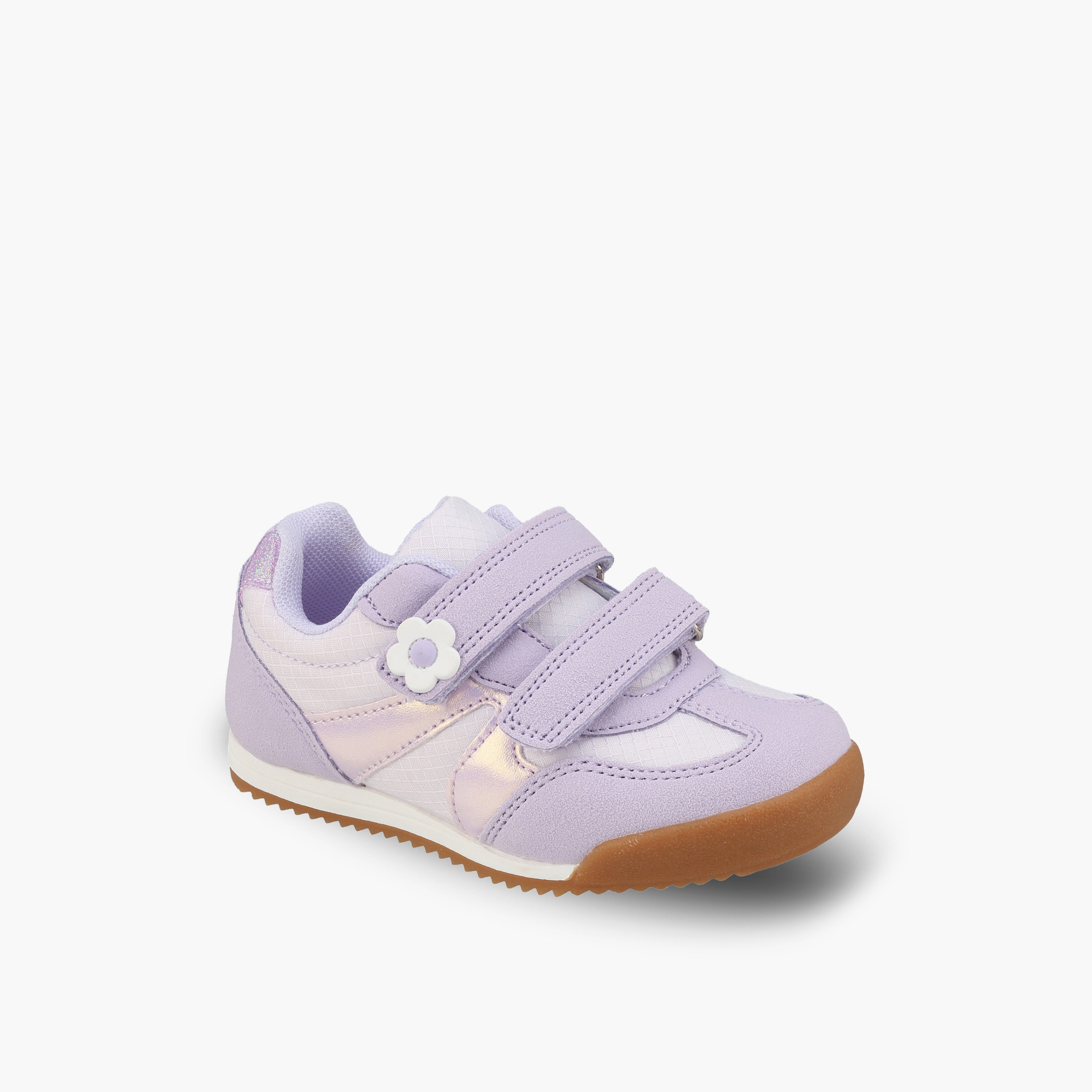 حذاء سنيكرز بشريط إغلاق لاصق وزينة زهور للبنات من جونيورز-girls-shoes-sneakers-image-2