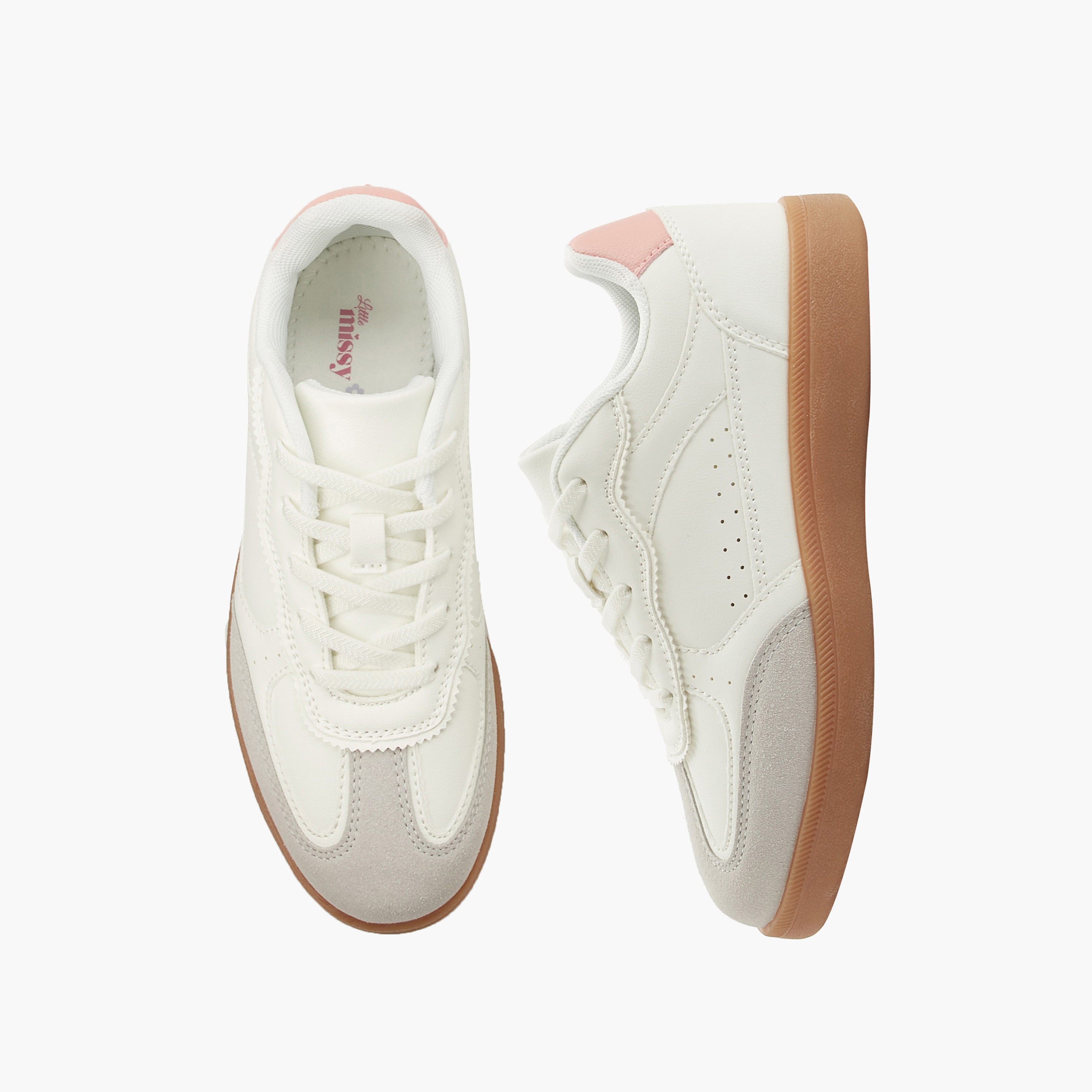 حذاء سنيكرز برباط للبنات من ليتل ميسي-girls-shoes-sneakers-image-1