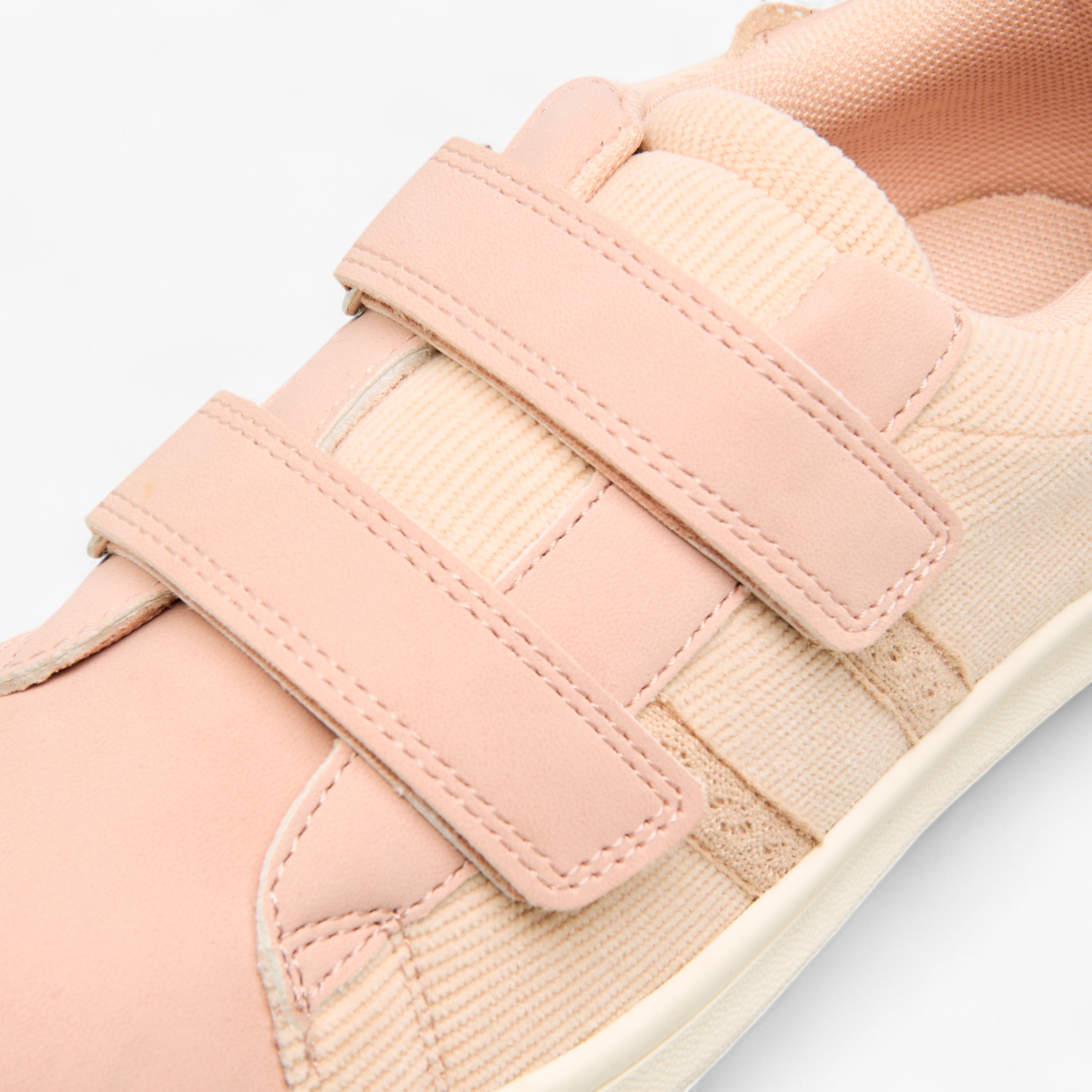 Little Missy Panelled Sneakers with Hook and Loop Closure-girls-shoes-sneakers-image-4