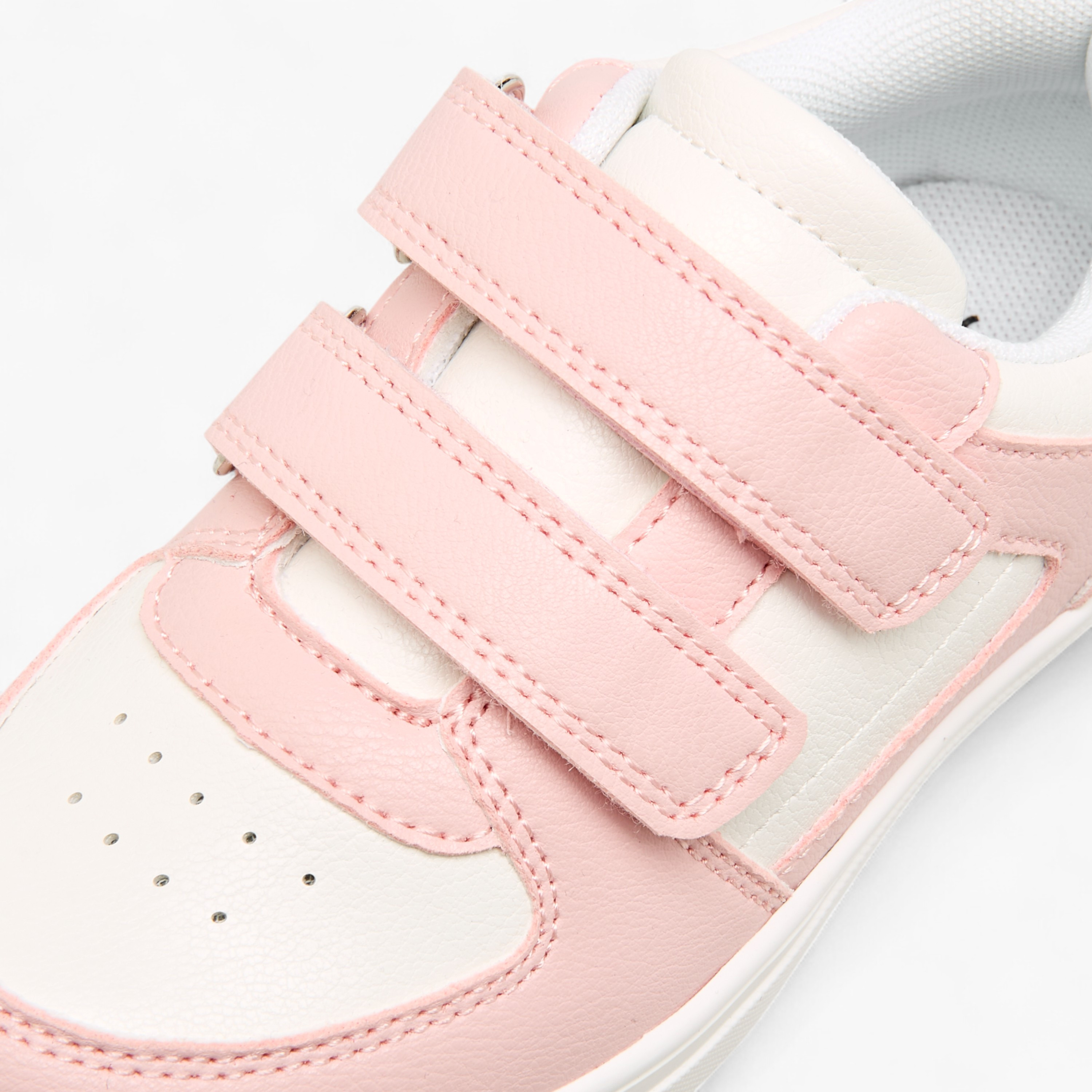 Juniors Panelled Sneakers with Hook and Loop Closure-girls-shoes-sneakers-image-4