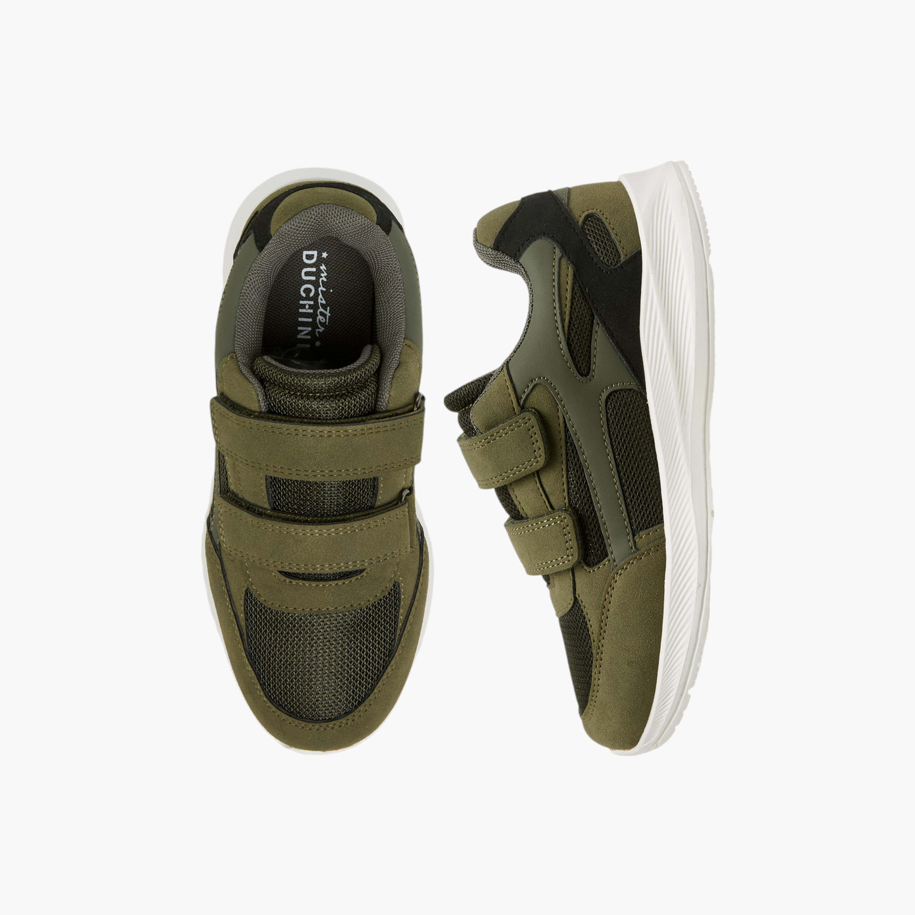 Mister Duchini Panelled Sneakers with Hook and Loop Closure-boys-shoes-sneakers-image-1