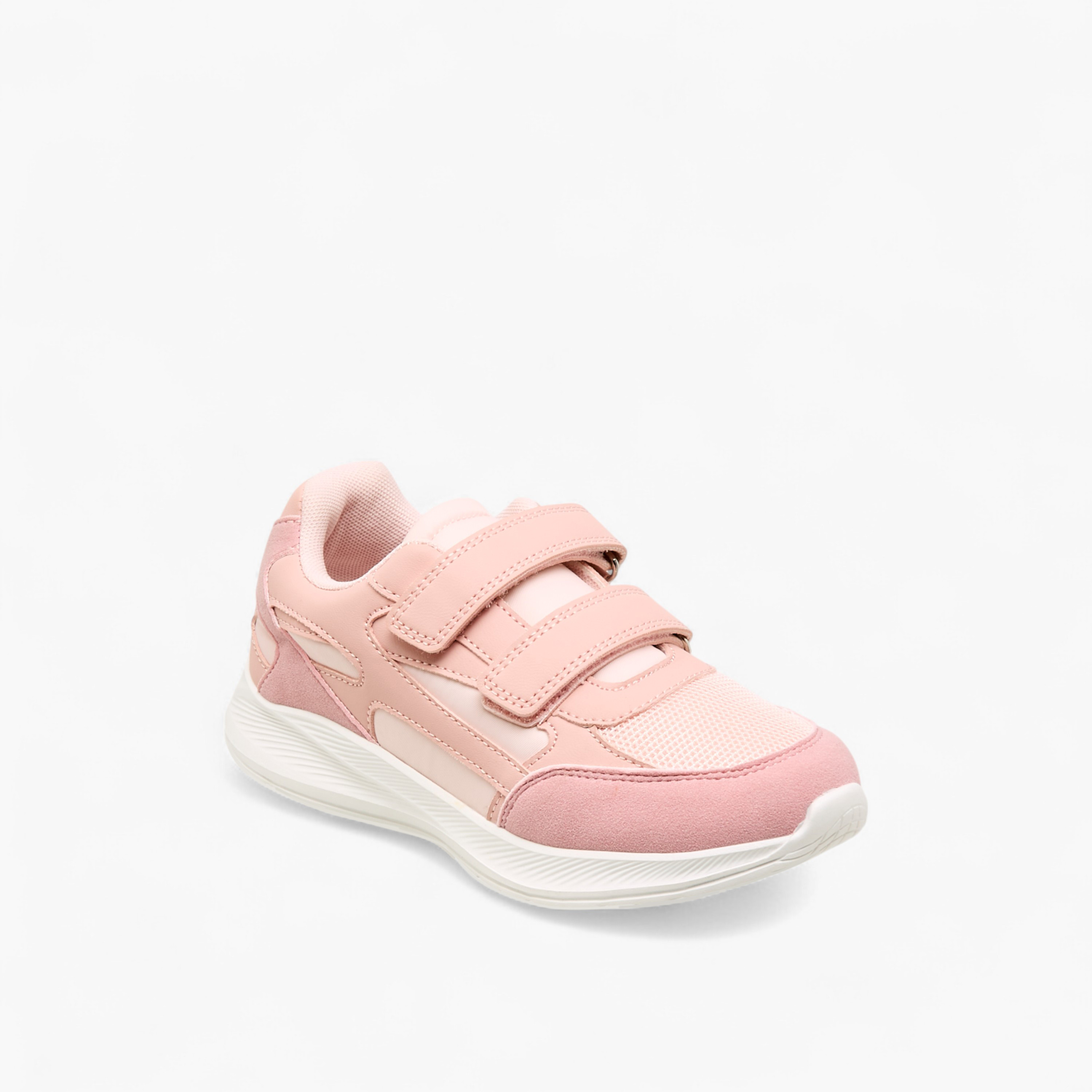 Little Missy Panelled Sneakers with Hook and Loop Closure-girls-shoes-sneakers-image-2