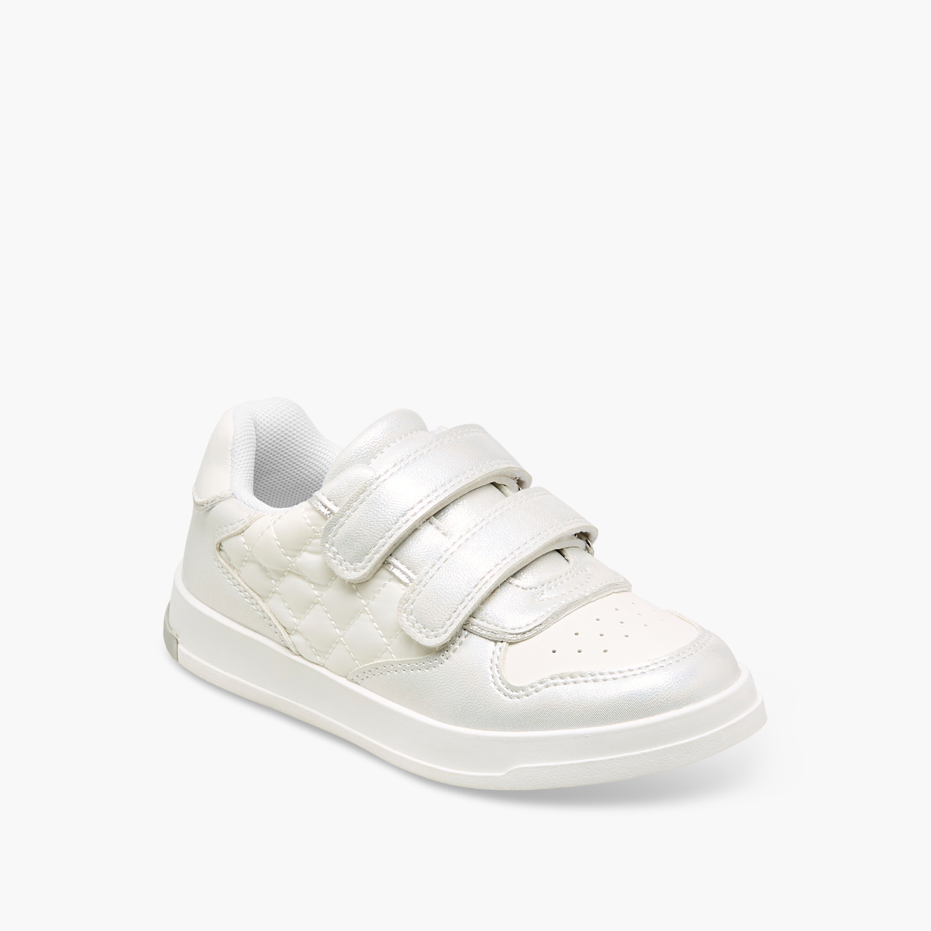 Juniors Panelled Sneakers with Hook and Loop Closure-girls-shoes-sneakers-image-2