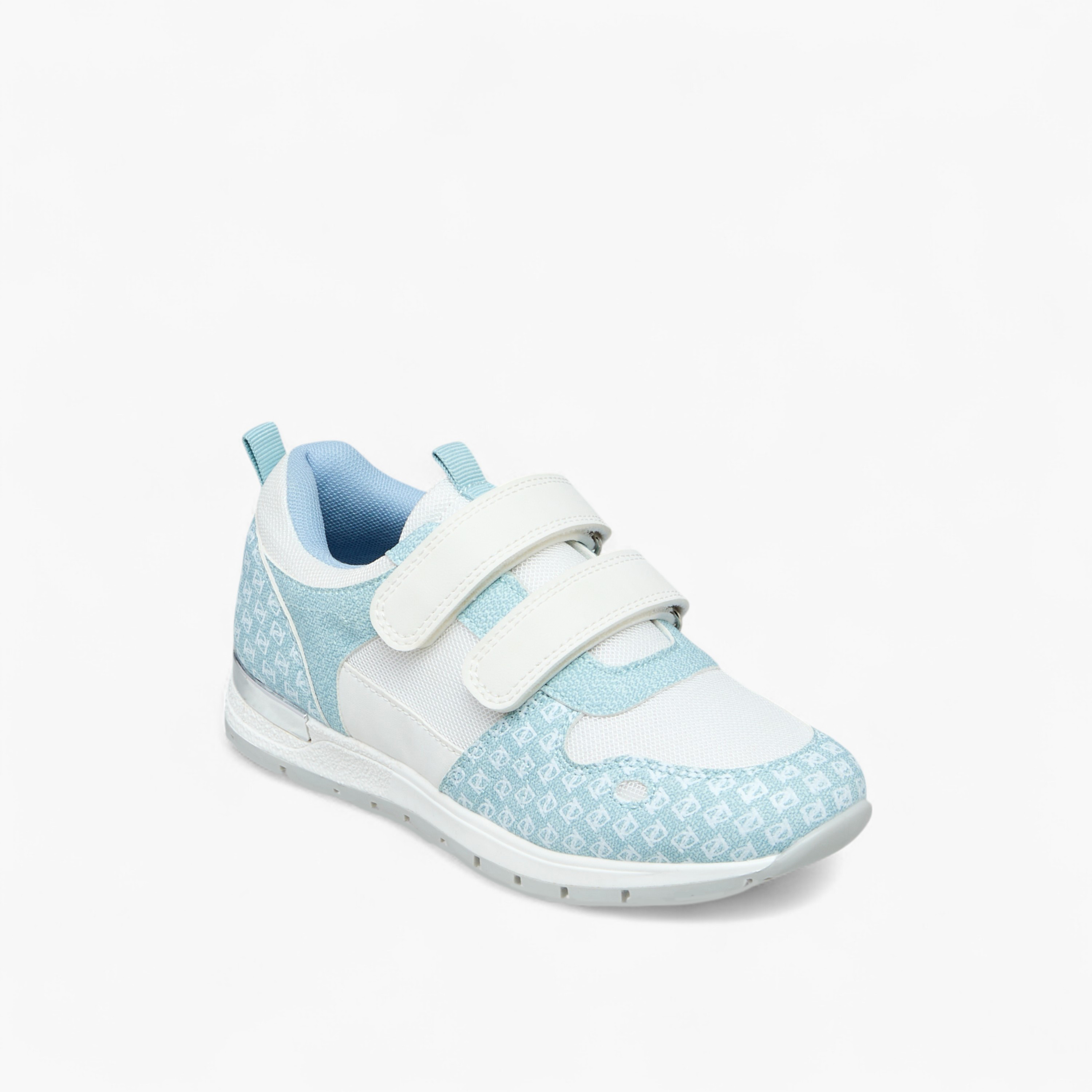 Paprika Monogram Print Sneakers with Hook and Loop Closure-girls-shoes-sneakers-image-2