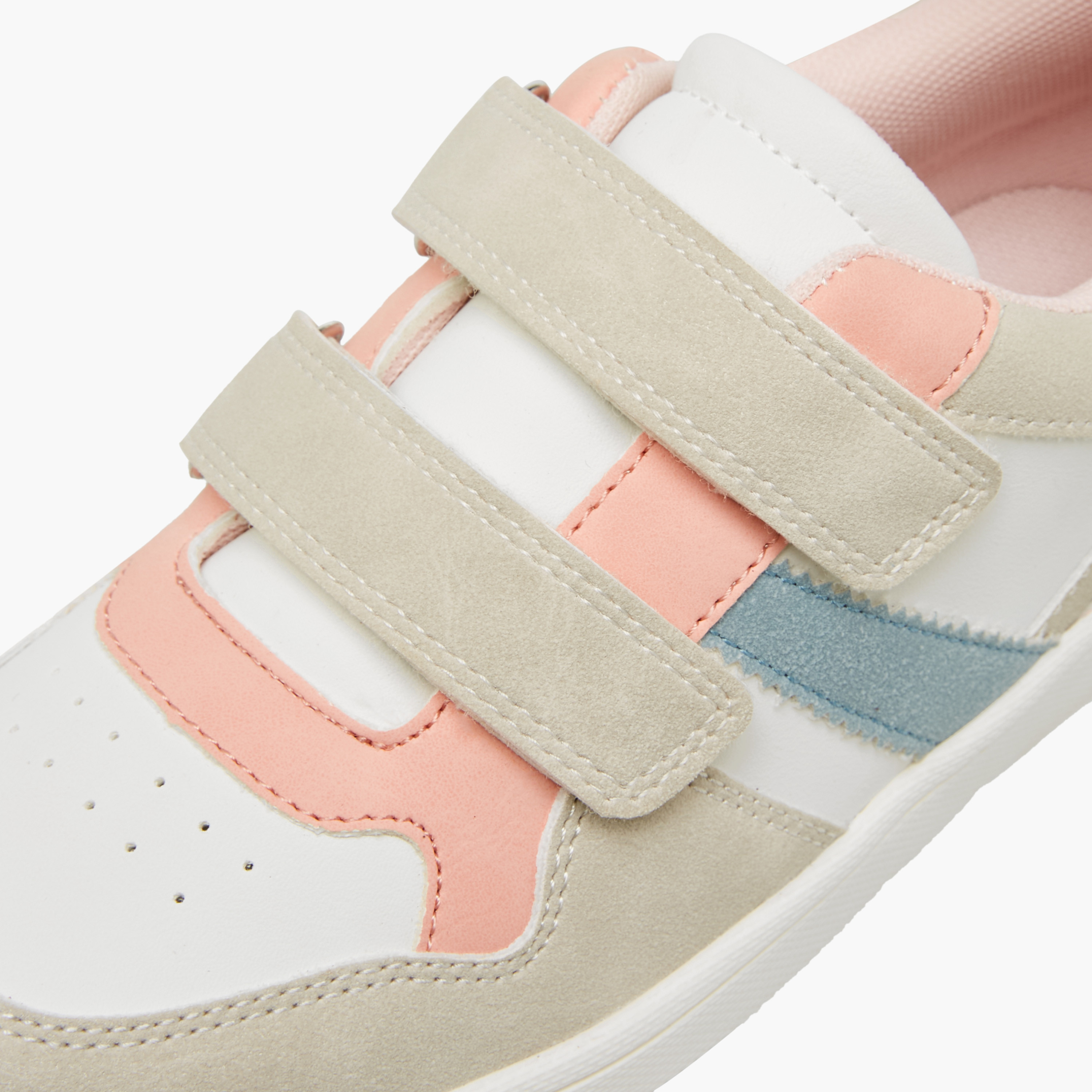 Paprika Colourblock Sneakers with Hook and Loop Closure-girls-shoes-sneakers-image-5