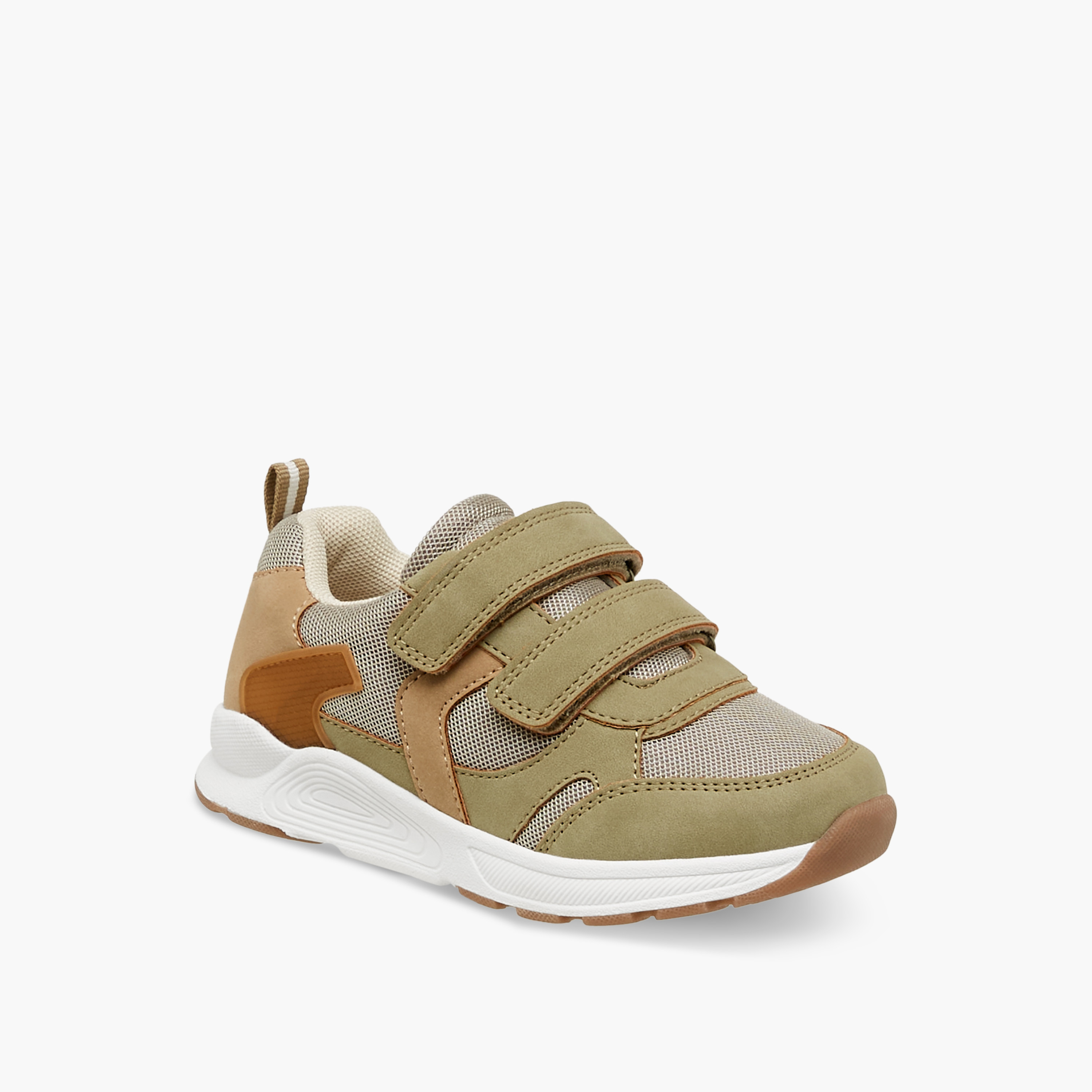 Juniors Panelled Sneakers with Hook and Loop Closure-boys-shoes-sneakers-image-2