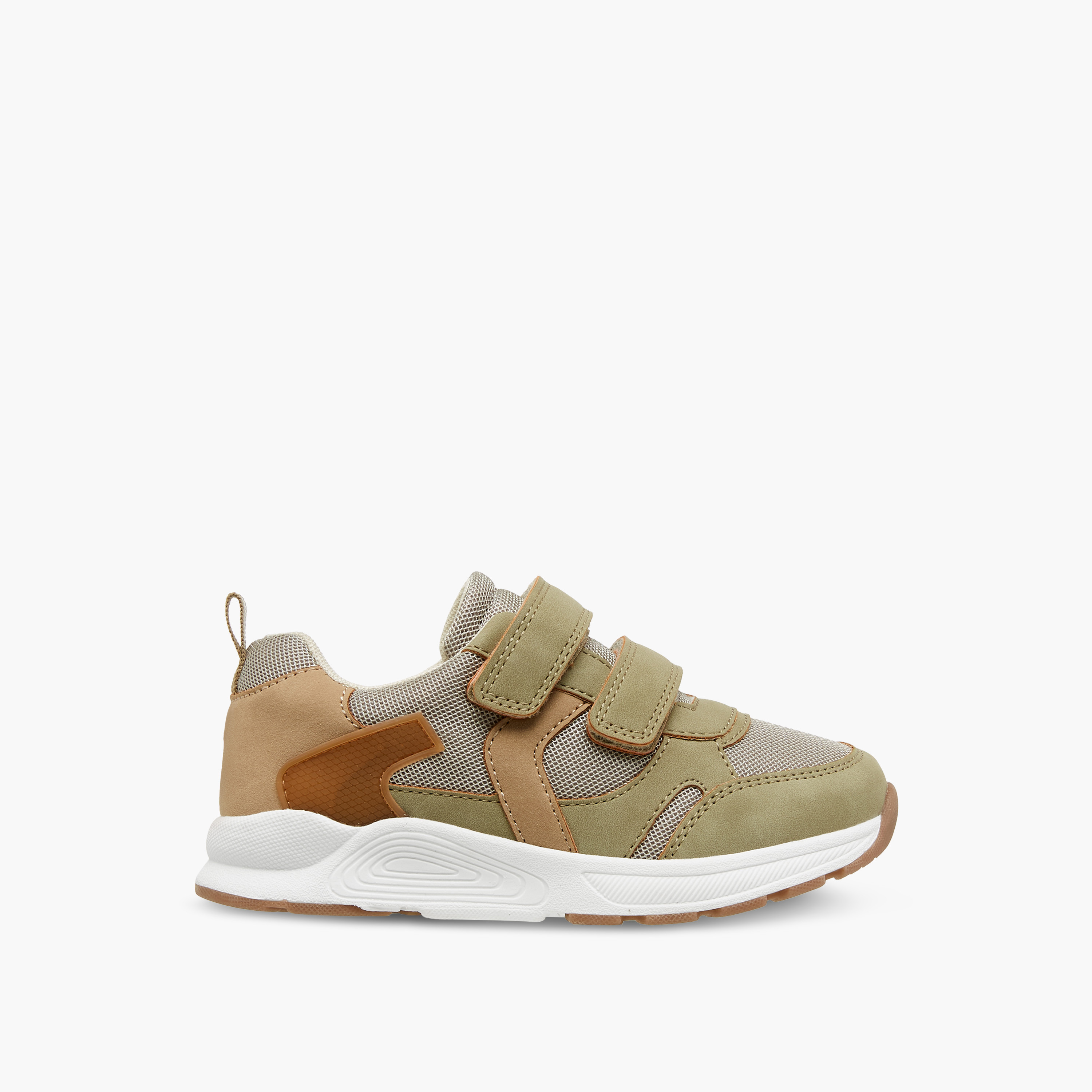 Juniors Panelled Sneakers with Hook and Loop Closure-boys-shoes-sneakers-image-3
