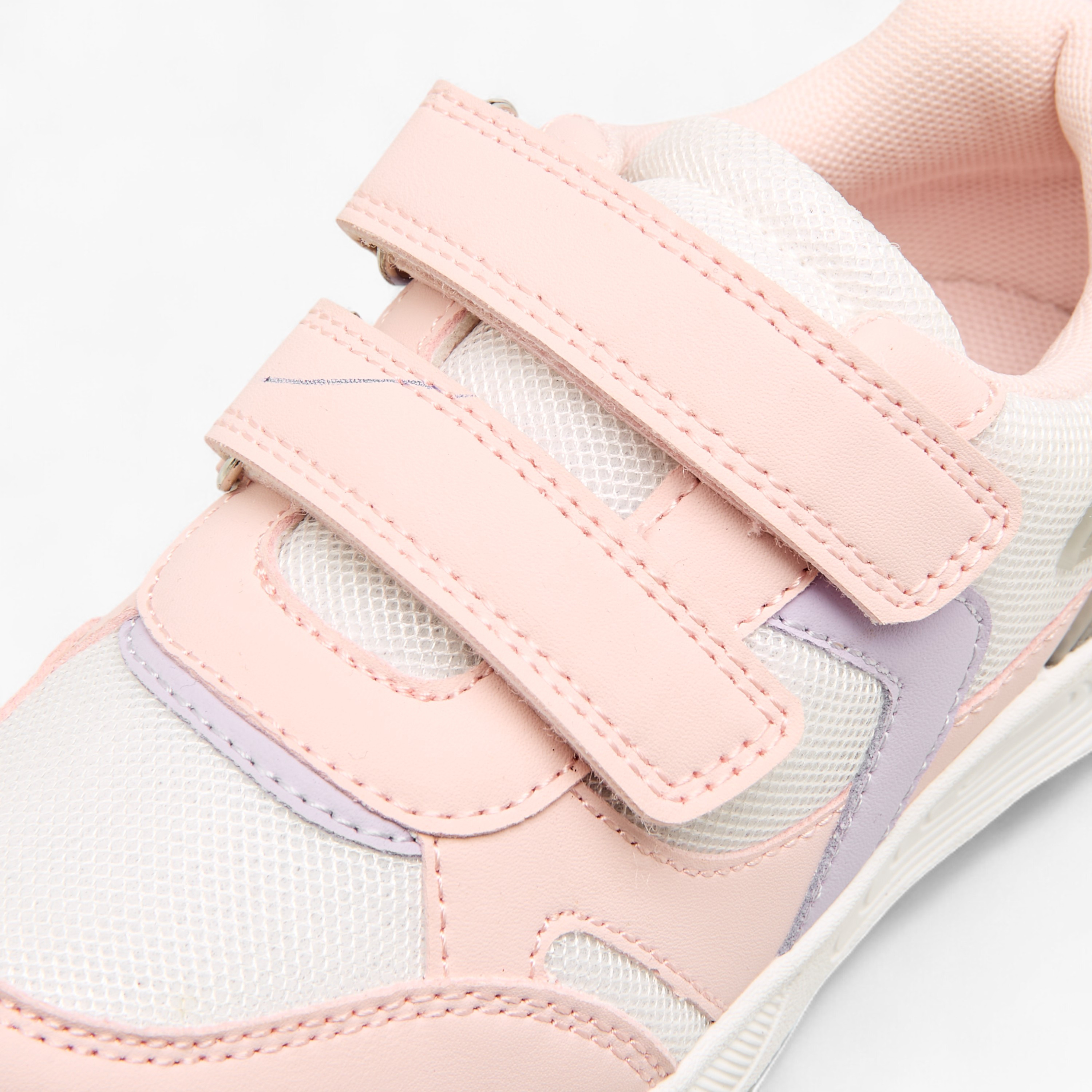 Juniors Panelled Sneakers with Hook and Loop Closure-girls-shoes-sneakers-image-4