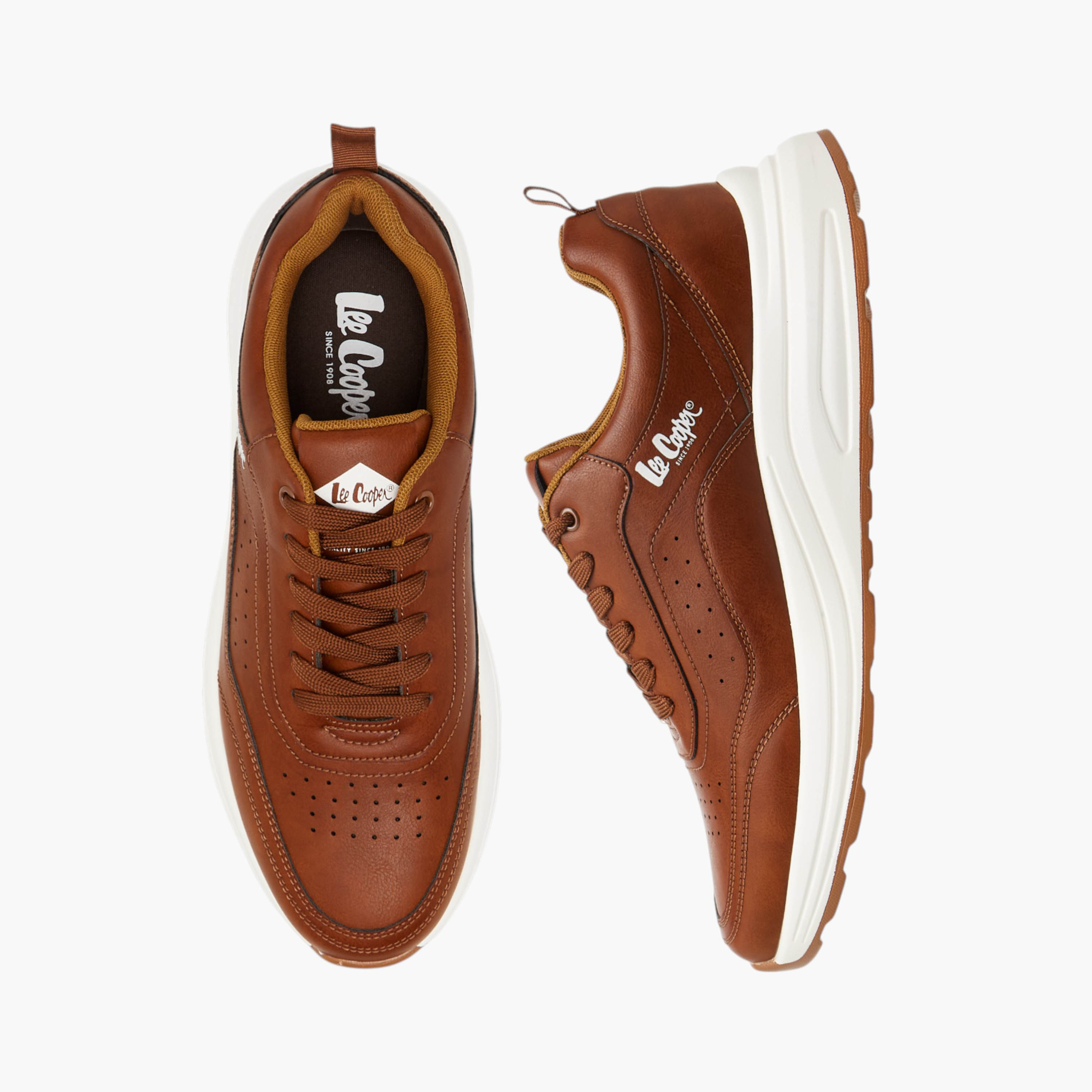 حذاء سنيكرز مثقب بألواح ورباط للرجال من لي كوبر-men-shoes-sneakers-image-1