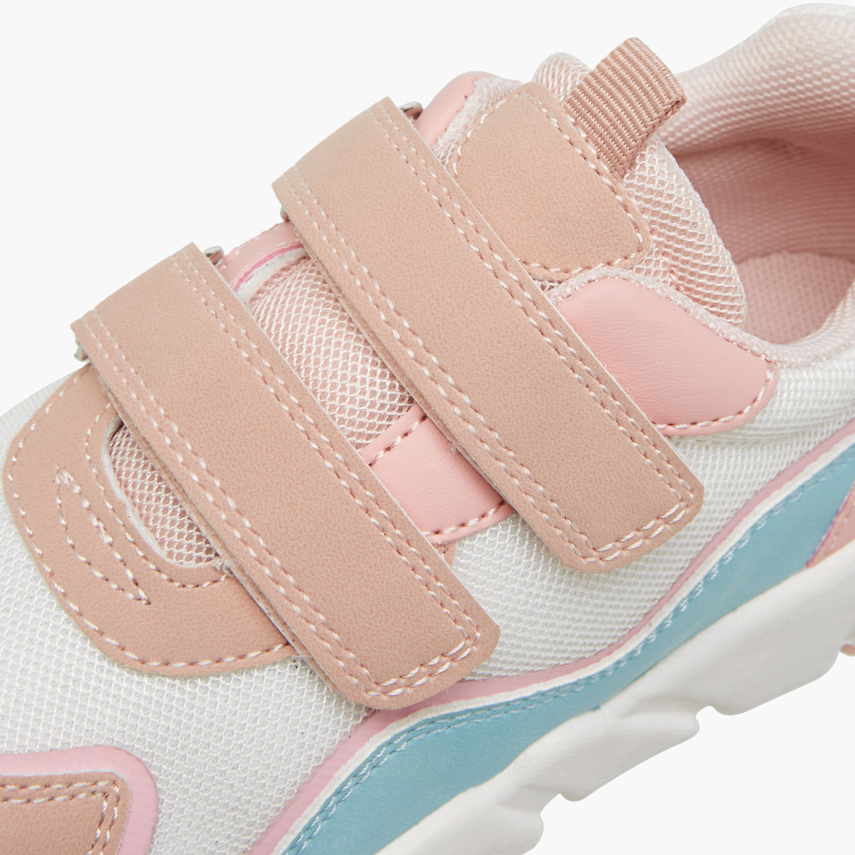 Juniors Colourblock Sneakers with Hook and Loop Closure-girls-shoes-sneakers-image-4