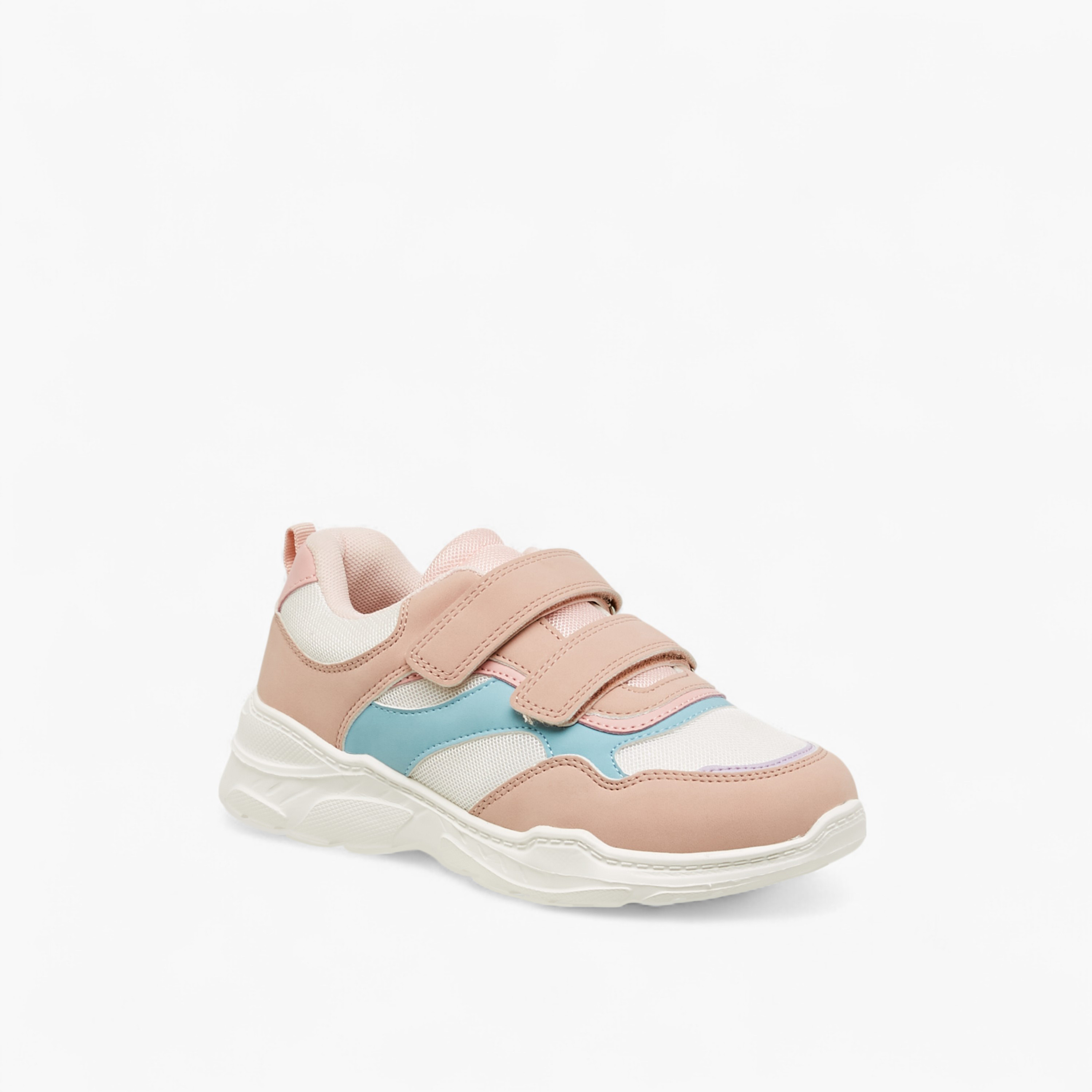 Little Missy Colourblock Sneakers with Hook and Loop Closure-girls-shoes-sneakers-image-2