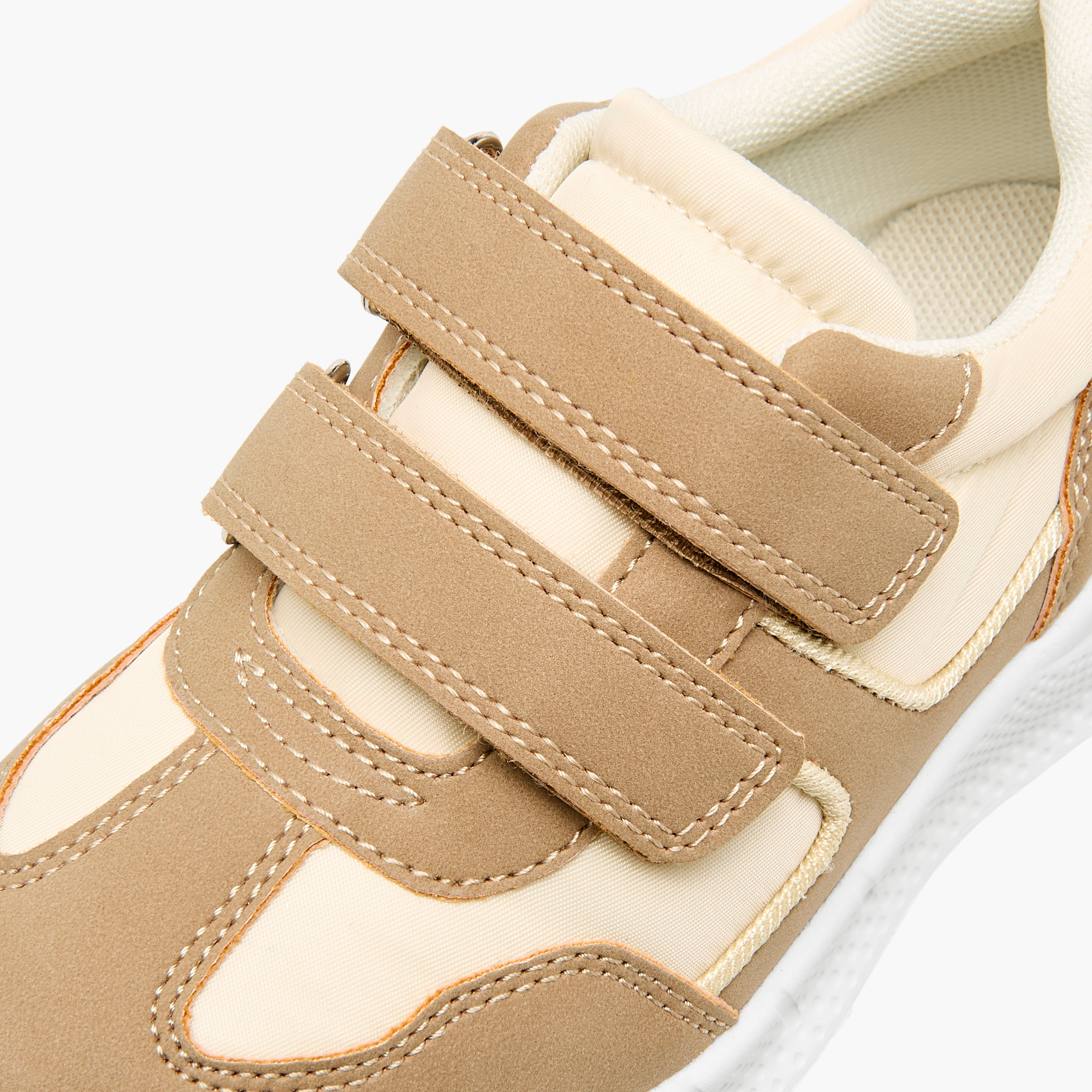 Juniors Panelled Sneakers with Hook and Loop Closure-boys-shoes-sneakers-image-4