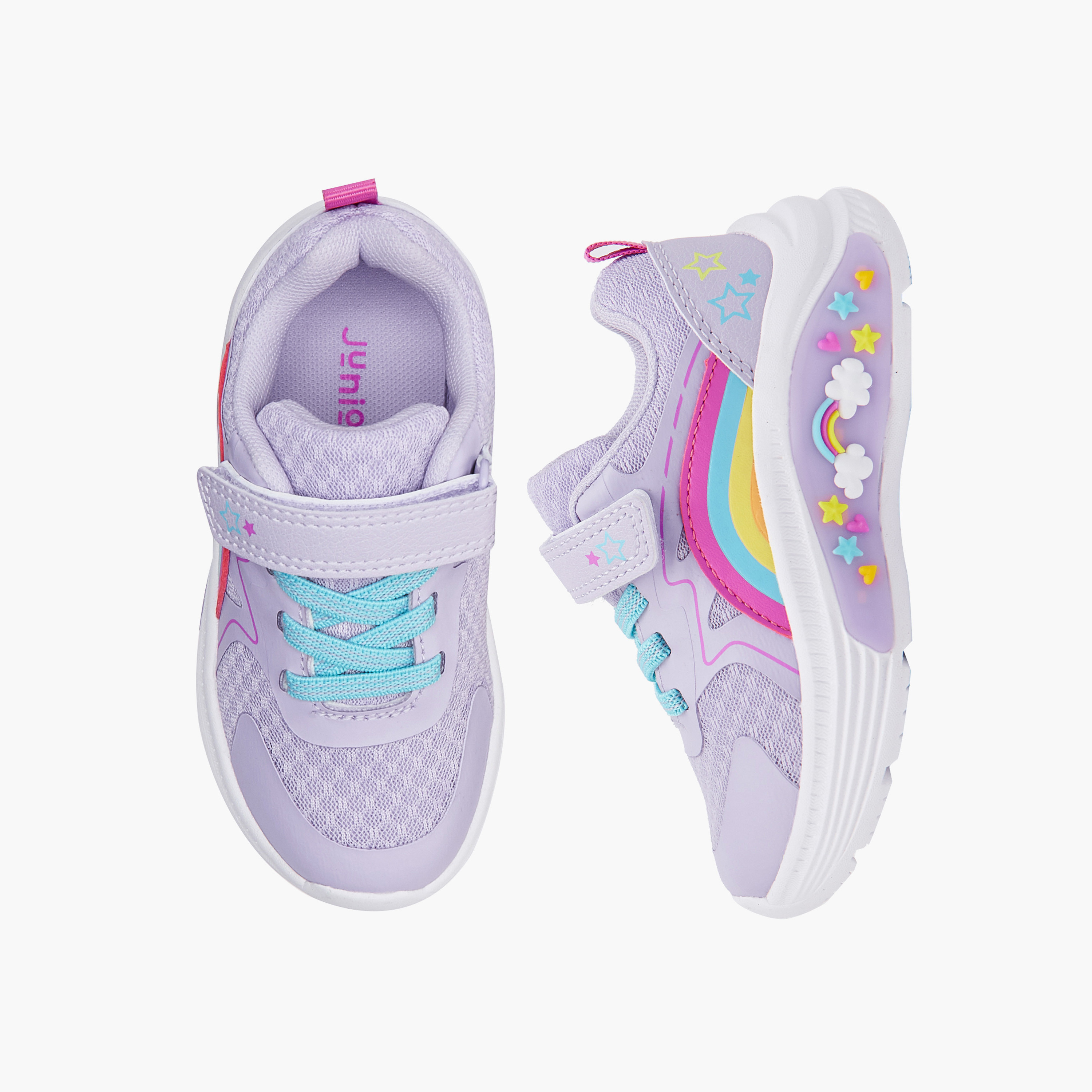 حذاء سنيكرز مزين بنجوم قوس قزح للبنات من جونيورز-girls-shoes-sneakers-image-1