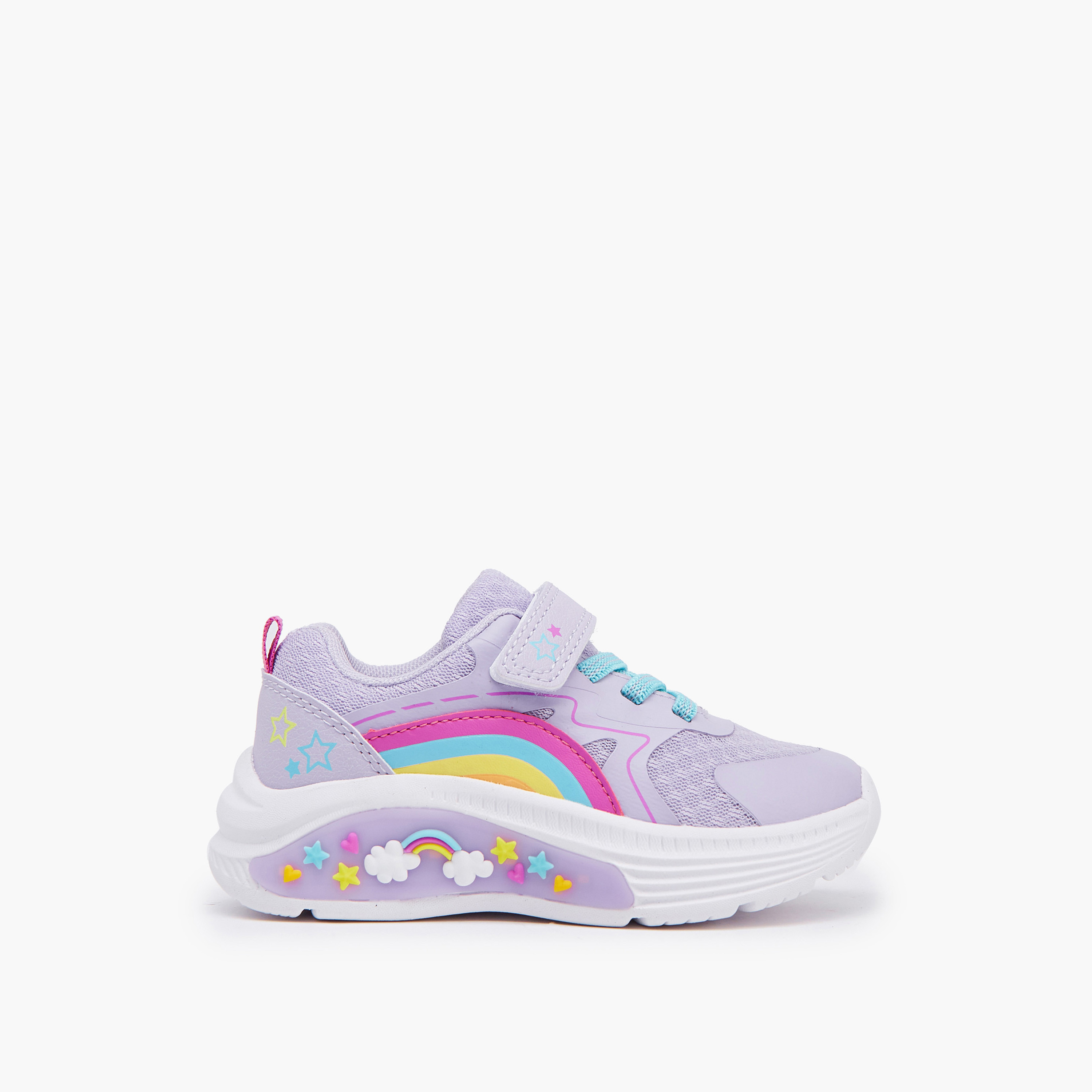 حذاء سنيكرز مزين بنجوم قوس قزح للبنات من جونيورز-girls-shoes-sneakers-image-2